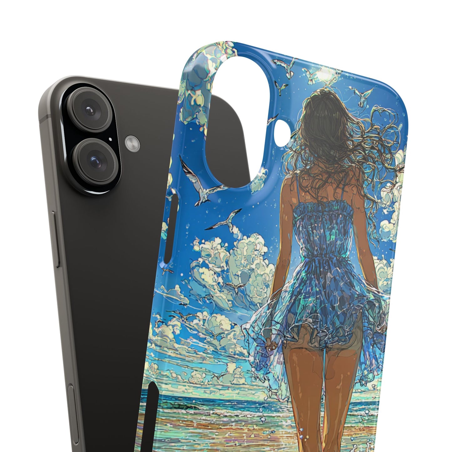 Summer Breeze Snap Case, Ocean Art Phone Cover, Beach Vibes Cell Case, Gift for Her, Custom Phone Accessory