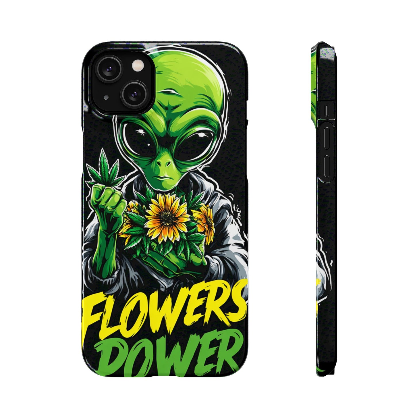 Alien Floral Snap Cases, Fun Phone Case, Gifts for Sci-Fi Lovers, Cute Alien Decor, Unique Tech Accessories