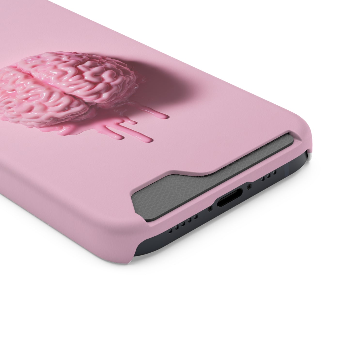 Brain Design Phone Case With Card Holder, Cute Tech Accessory, Unique Gift for Students, Stylish Phone Protection, Valentine's Day, Birthday