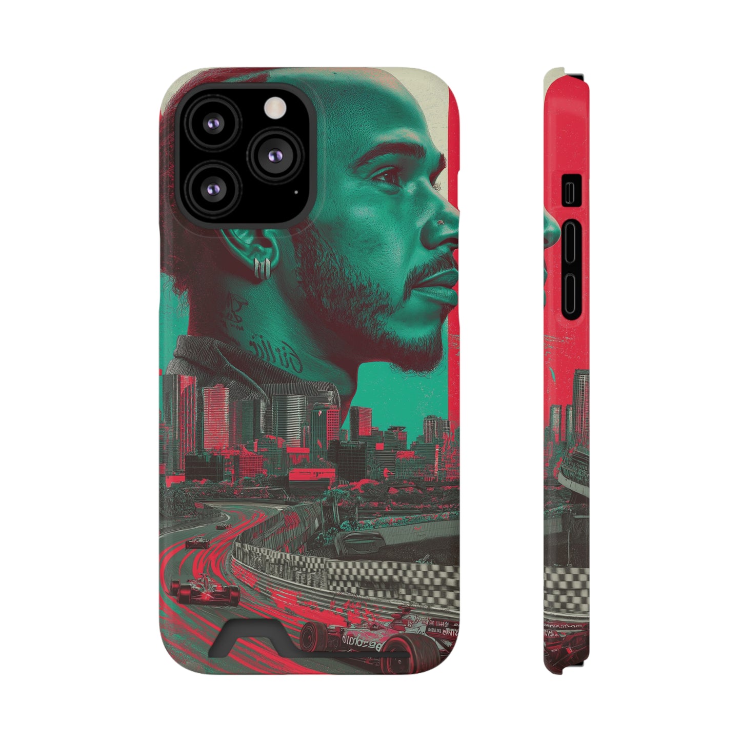 Racing Phone Case, Card Holder Case, Sports Phone Cover, Gift for Car Enthusiasts, Personalized Cell Phone Protector