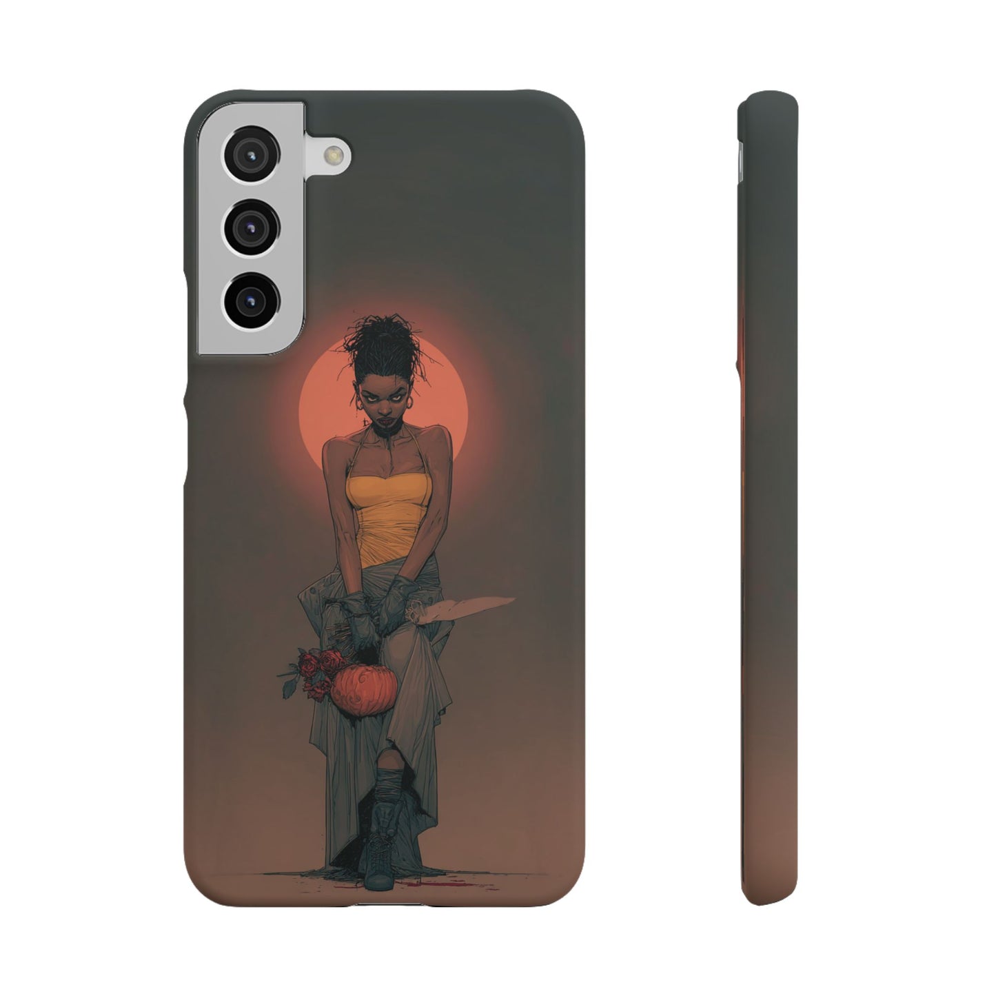Creepy Vampire Girl Snap Case, Halloween Style iPhone Samsung Cover, Spooky Gothic Phone Accessories, Scary Horror Character Device