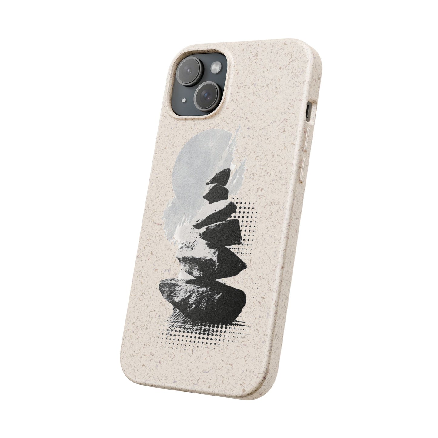 Biodegradable Plastic Free Phone Case Minimalistic Cairn Design Suitable For Iphones And Samsungs