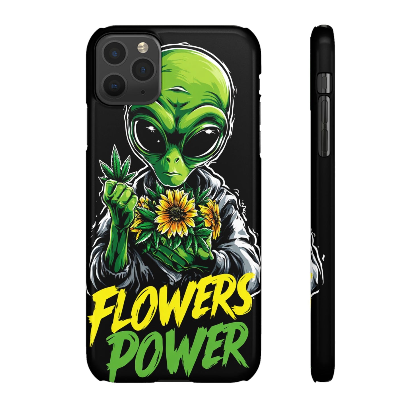 Alien Floral Snap Cases, Fun Phone Case, Gifts for Sci-Fi Lovers, Cute Alien Decor, Unique Tech Accessories