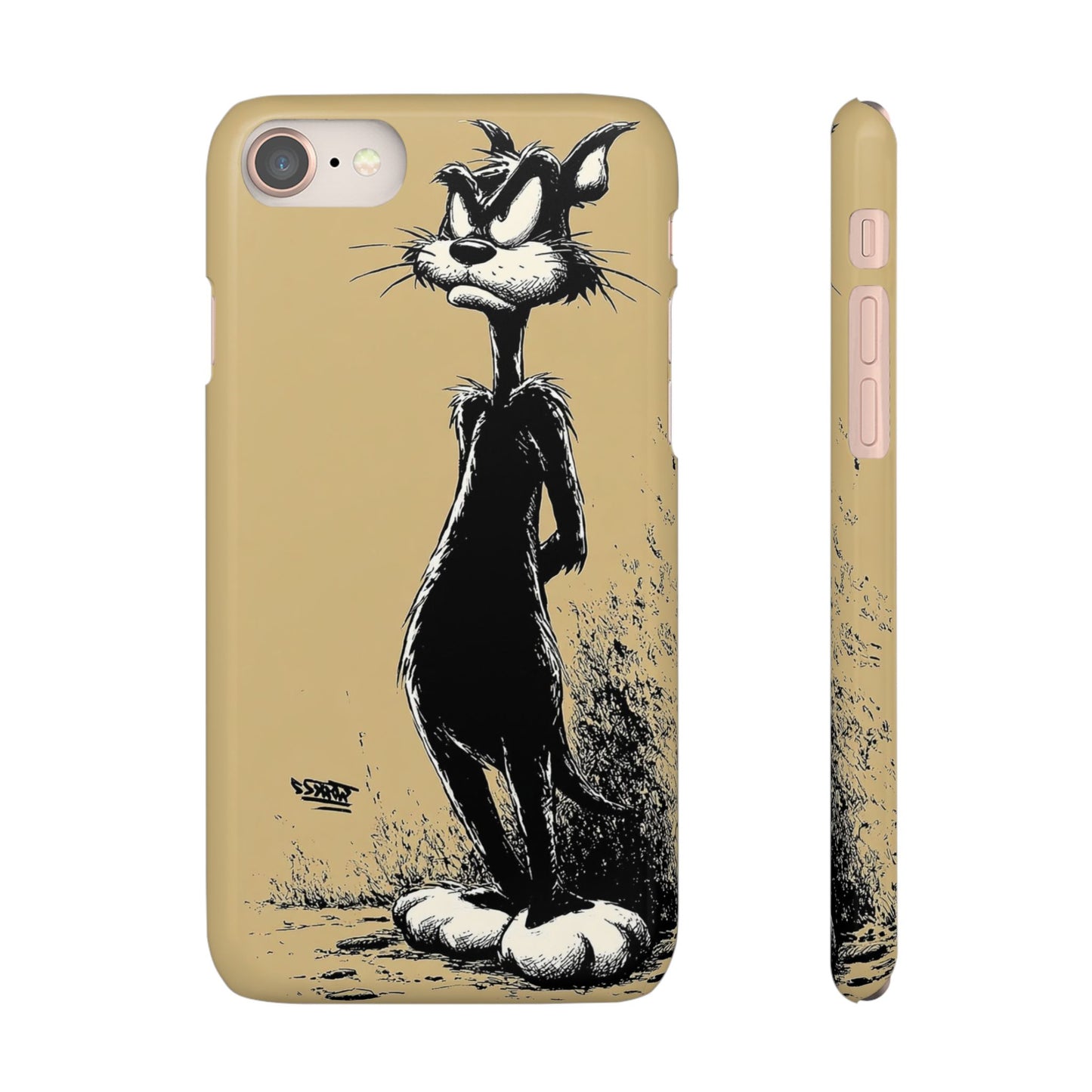 Whimsical Cartoon Snap Case, Fun Phone Cover, Unique Gift for Cat Lovers, Vibrant Art Case, Ideal for Birthdays