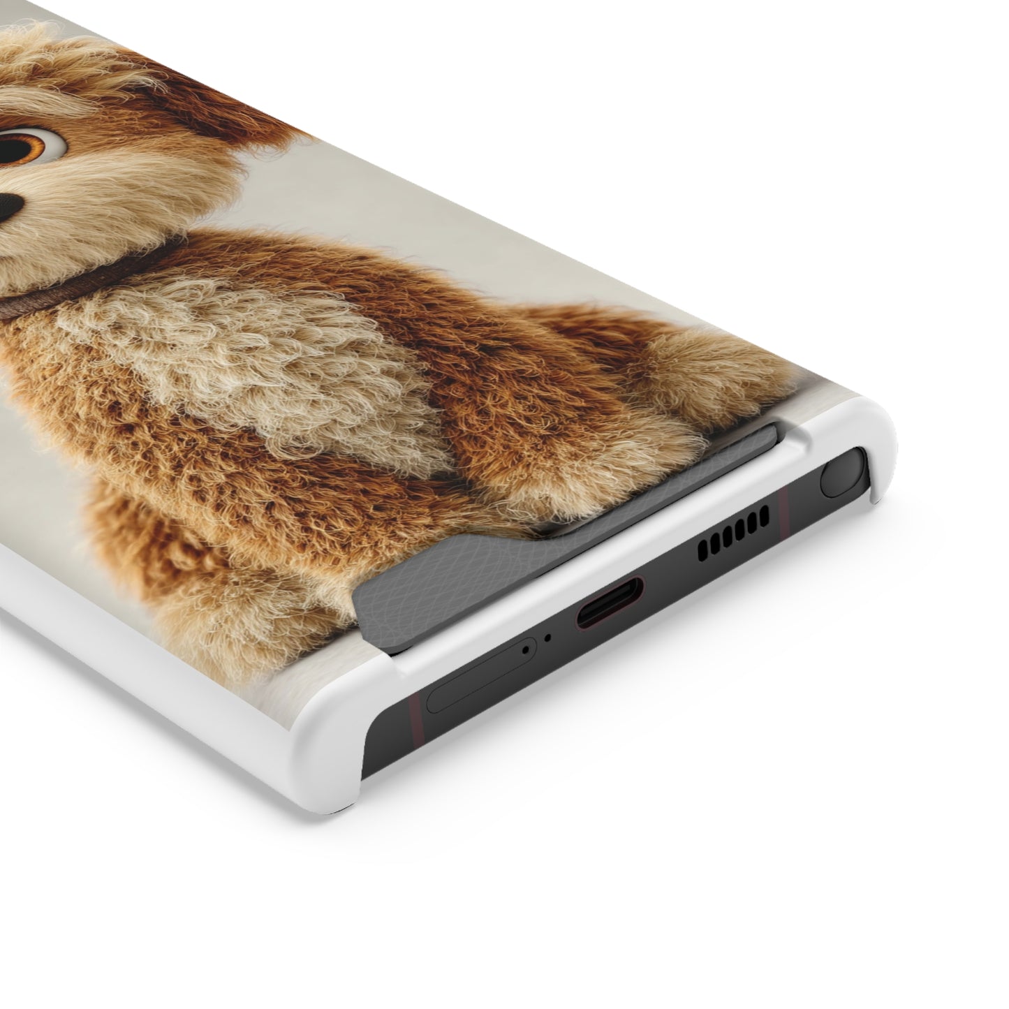 Cute Dog Phone Case With Card Holder, Pet Lover Gift, Stylish Phone Accessory, Dog-Themed Phone Cover, Animal Aesthetic