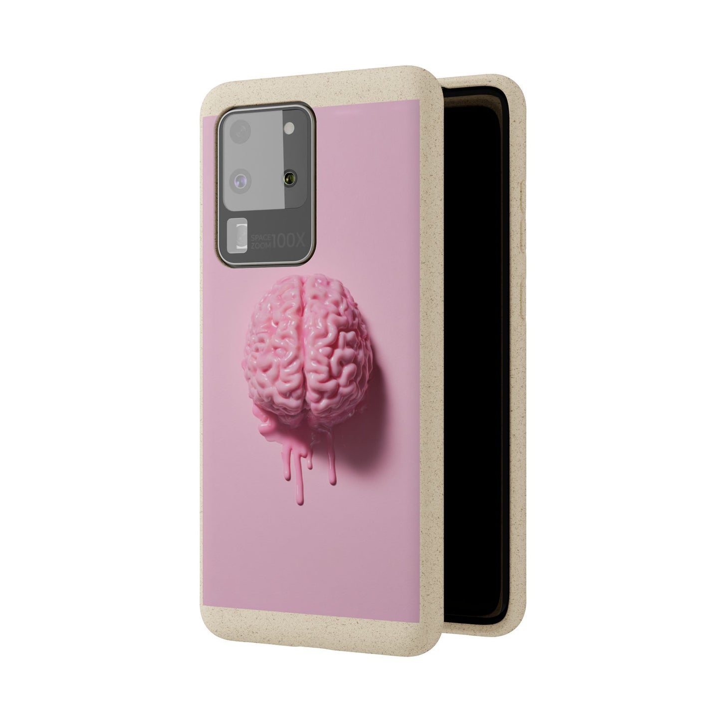 Eco-Friendly Brain Design Phone Case, Biodegradable Phone Cover, Unique Gift for Tech Lovers, Sustainable Accessory, Cute Phone Case