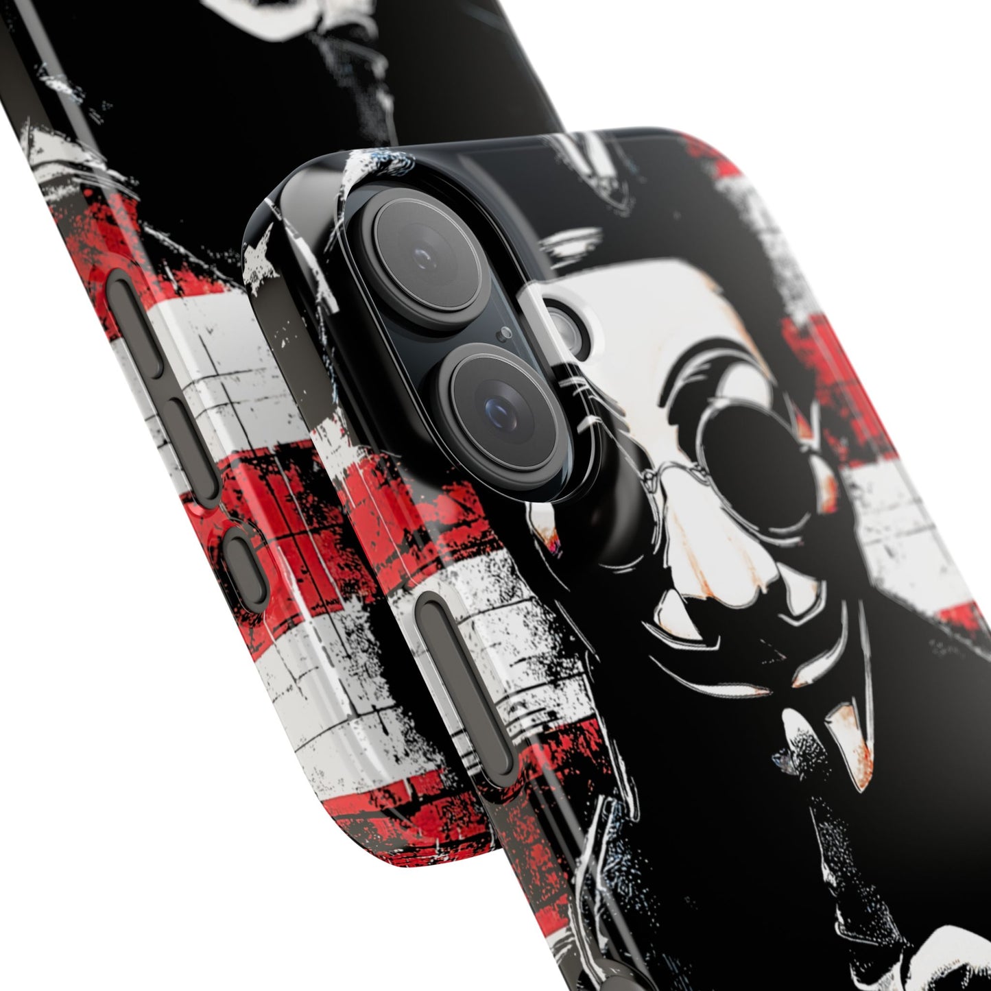 Anonymous Guy Fawkes art snap phone case with rebellious mask graphic for iPhone and Samsung