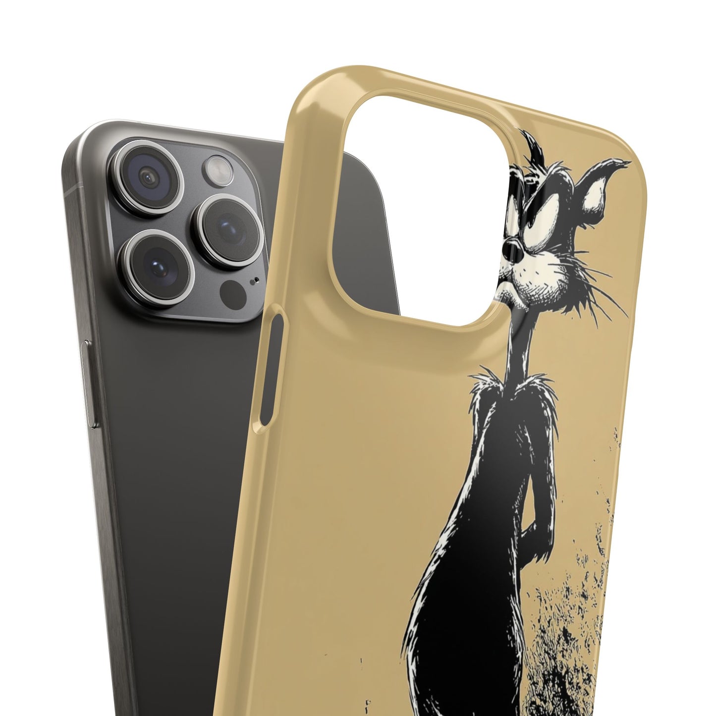 Whimsical Cartoon Snap Case, Fun Phone Cover, Unique Gift for Cat Lovers, Vibrant Art Case, Ideal for Birthdays
