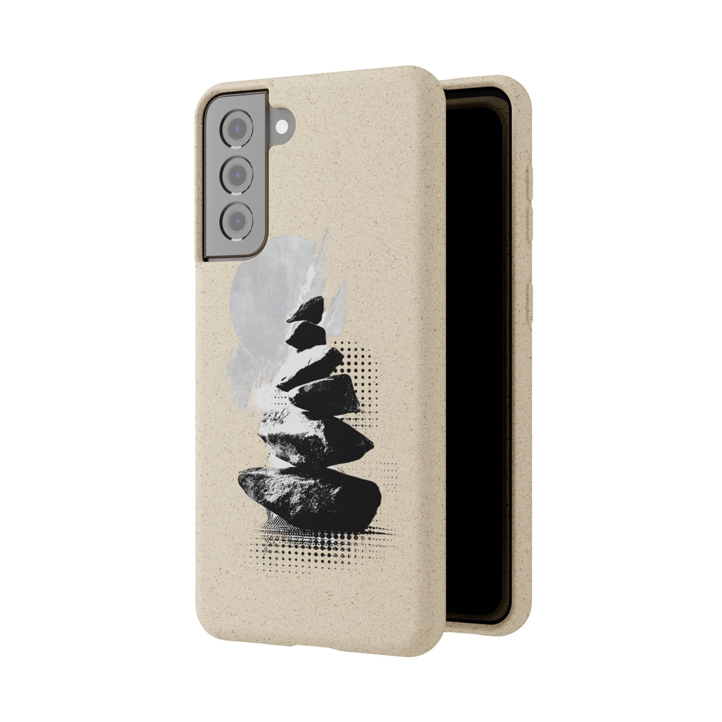 Biodegradable Plastic Free Phone Case Minimalistic Cairn Design Suitable For Iphones And Samsungs