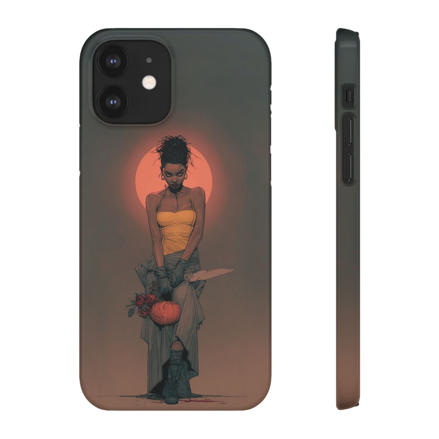 Creepy Vampire Girl Snap Case, Halloween Style iPhone Samsung Cover, Spooky Gothic Phone Accessories, Scary Horror Character Device