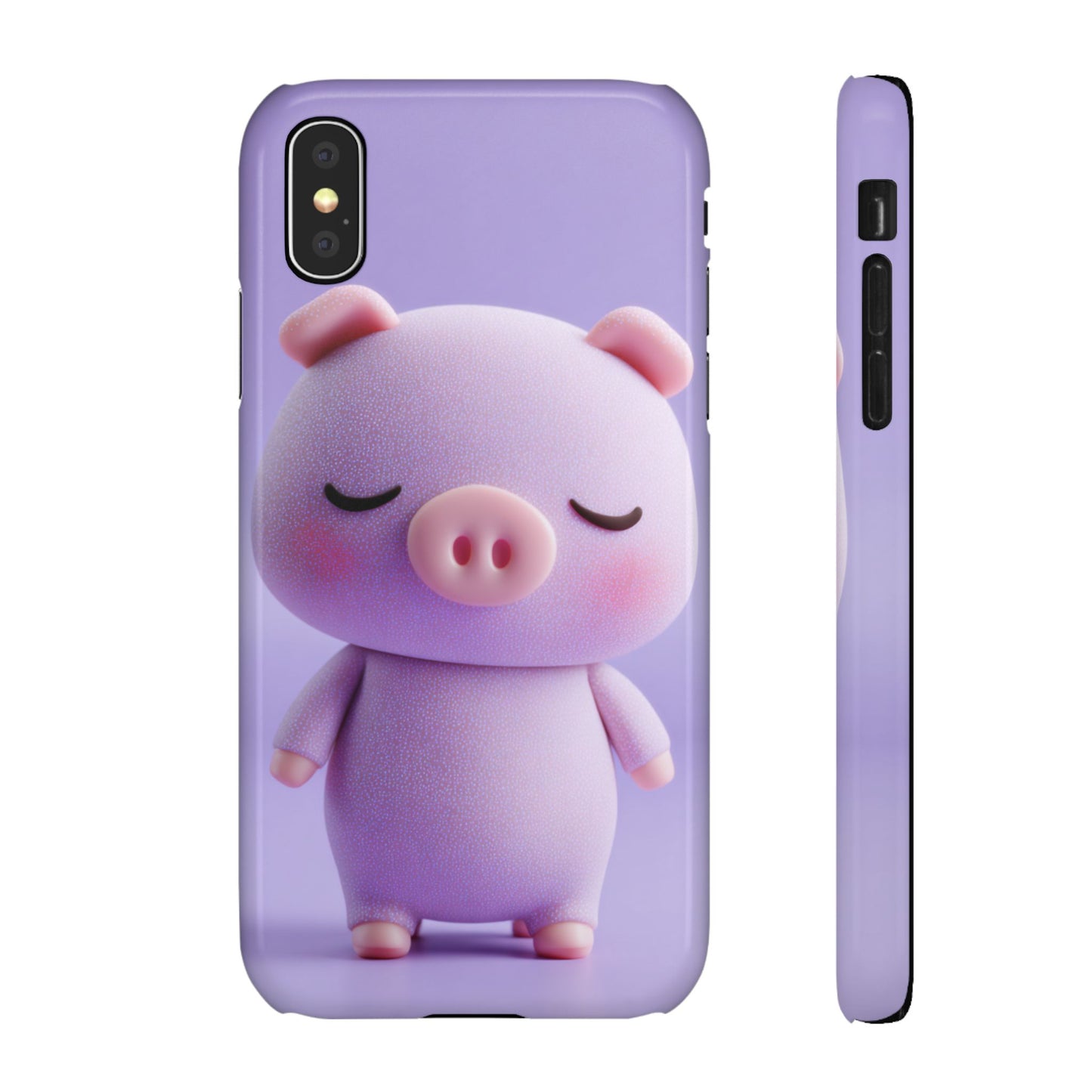 Cute Pig Snap Case for iPhone, Animal Lovers Phone Cover, Kawaii Aesthetic Accessory, Birthday Gift, Unique Phone Protection