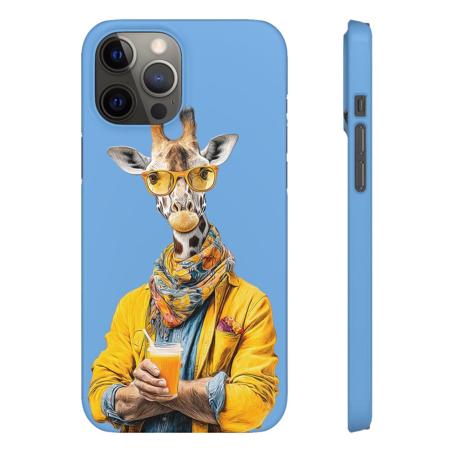 Giraffe Blue Snap Case Phone Cover for Animal Lover Iphone and Samsung models