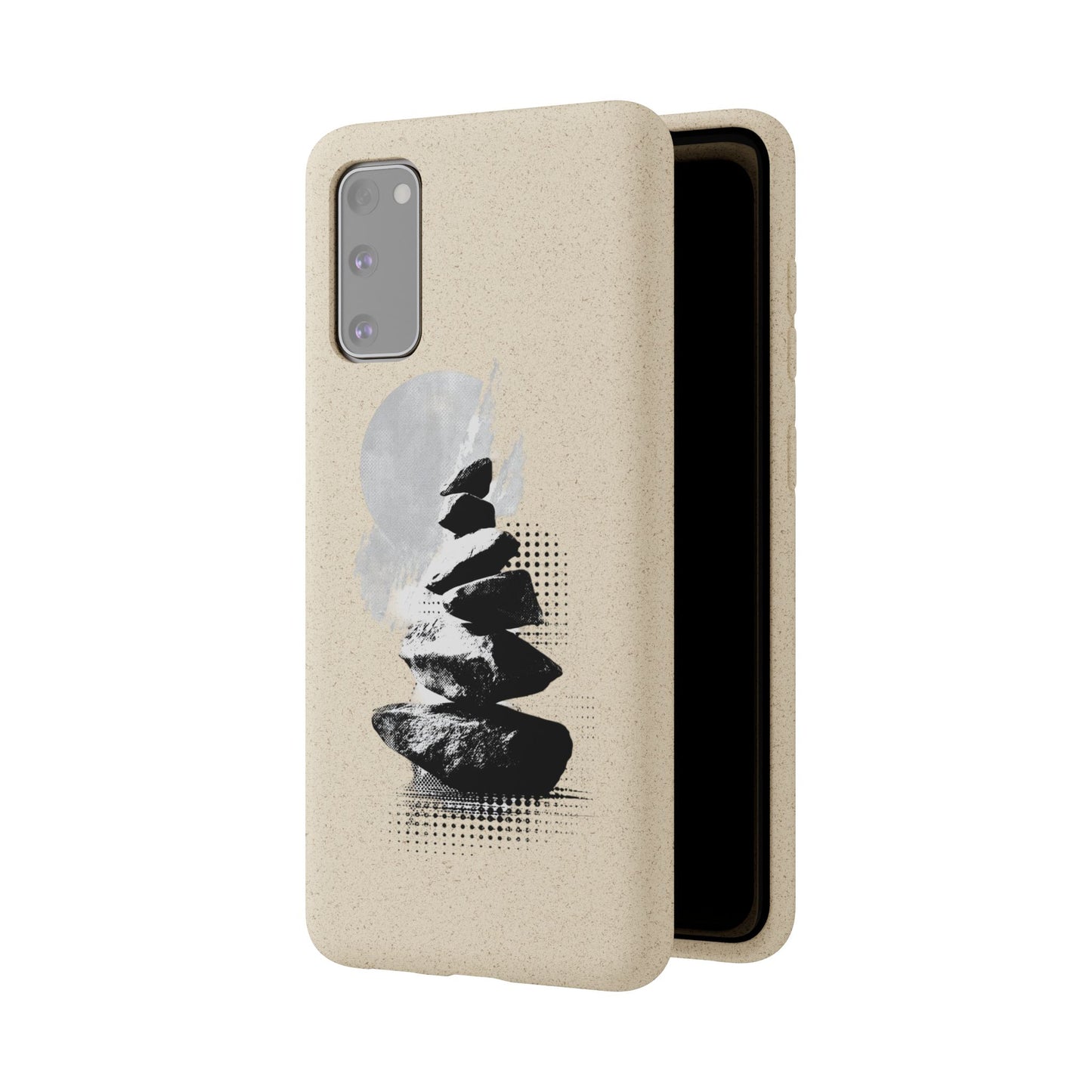 Biodegradable Plastic Free Phone Case Minimalistic Cairn Design Suitable For Iphones And Samsungs