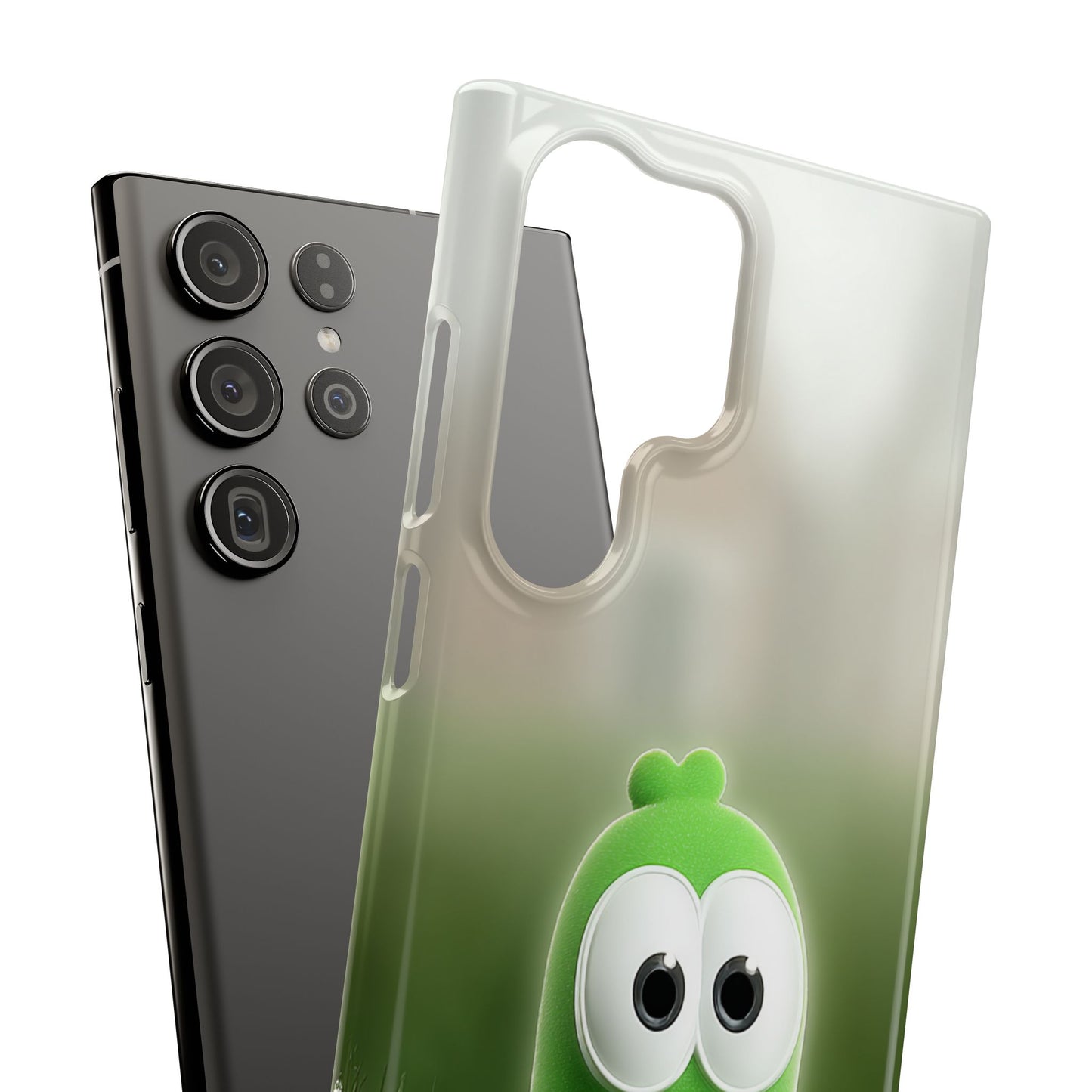 Cute Green Creature Phone Case, Snap Cases, Green Monster Phone Cover, Fun Phone Accessory, Playful Gift for Kids