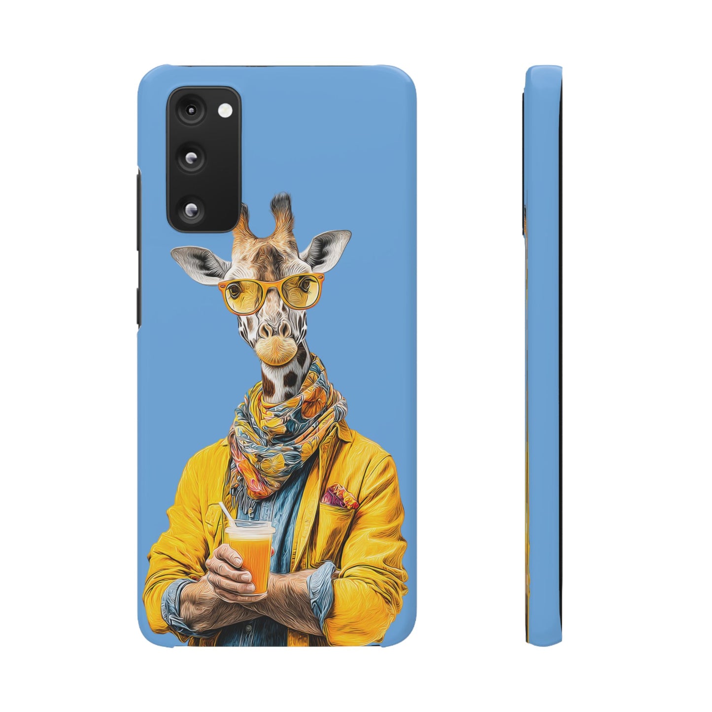 Giraffe Blue Snap Case Phone Cover for Animal Lover Iphone and Samsung models