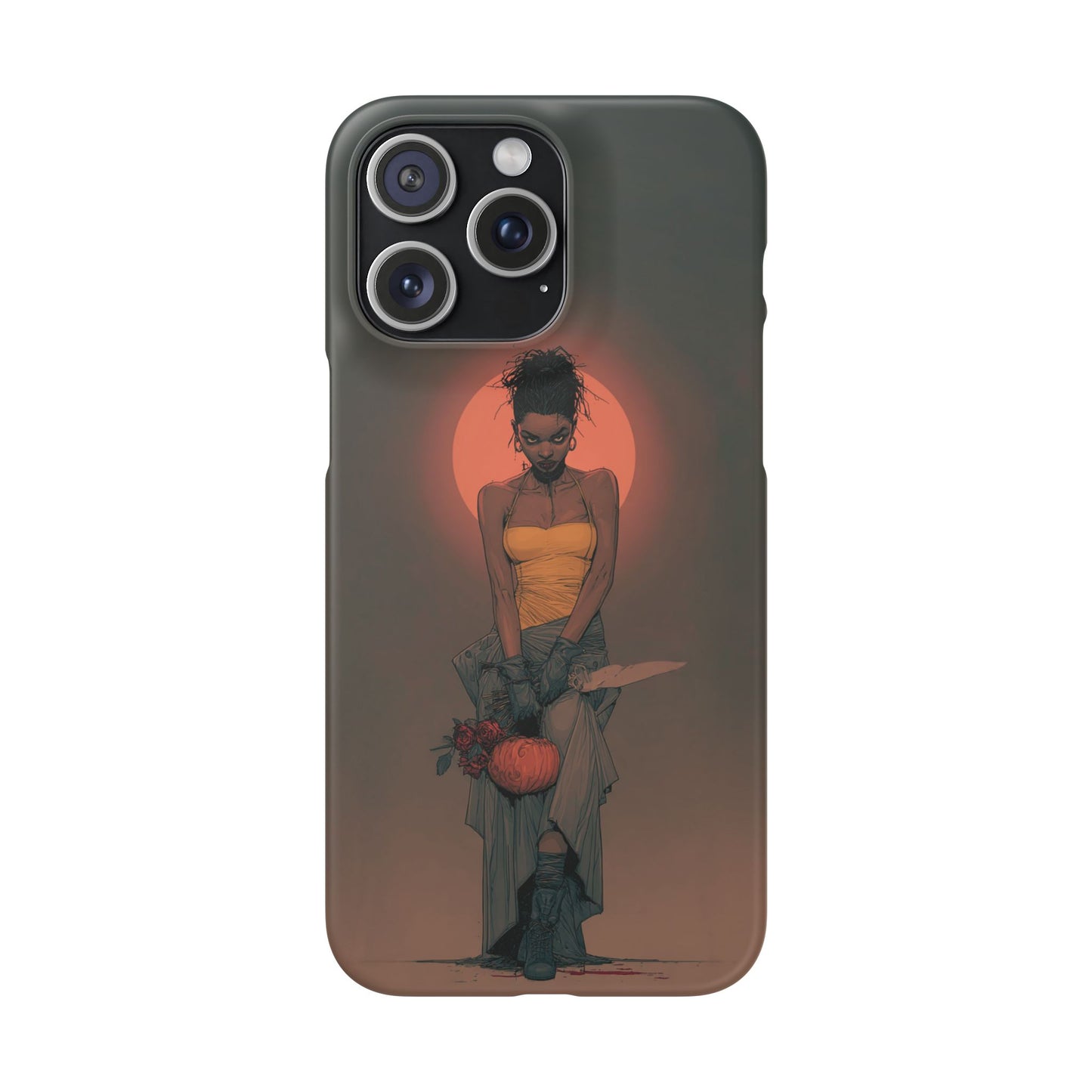 Creepy Vampire Girl Snap Case, Halloween Style iPhone Samsung Cover, Spooky Gothic Phone Accessories, Scary Horror Character Device