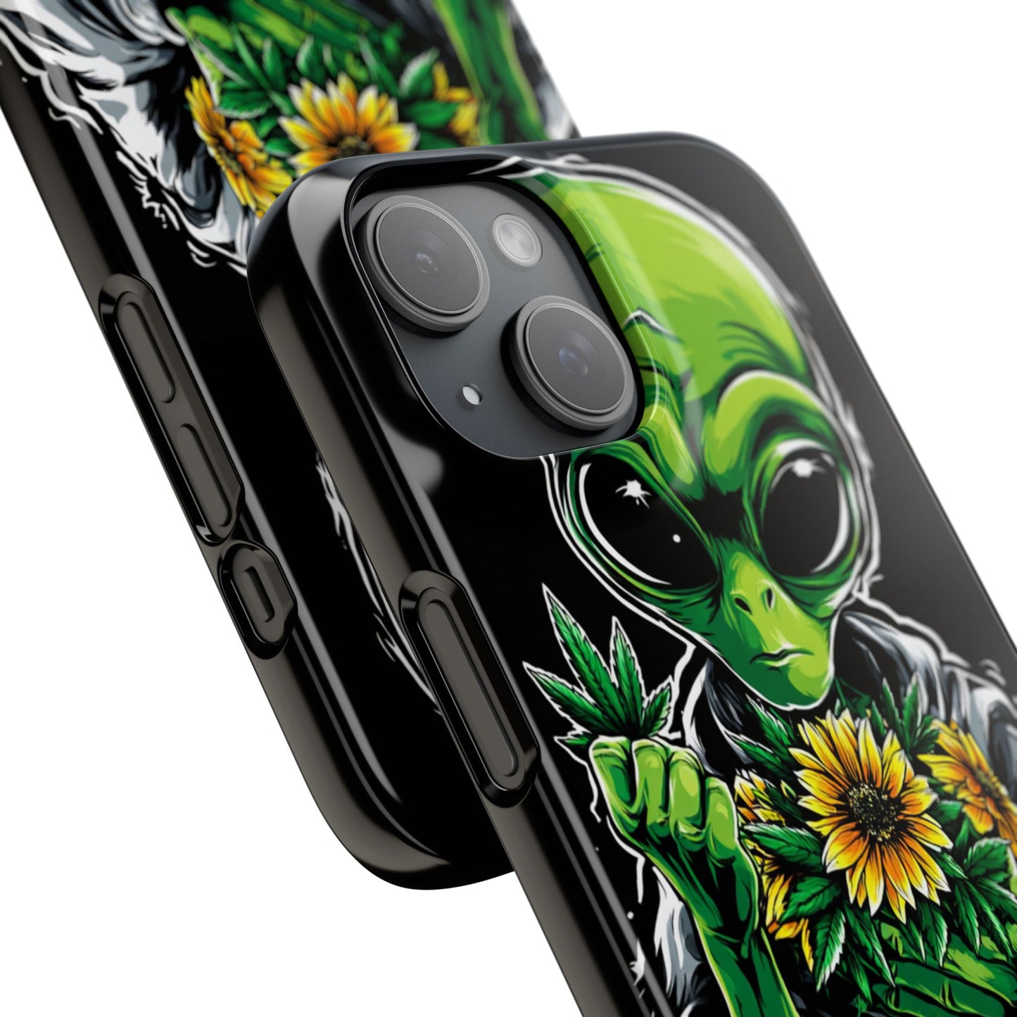 Alien Floral Snap Cases, Fun Phone Case, Gifts for Sci-Fi Lovers, Cute Alien Decor, Unique Tech Accessories