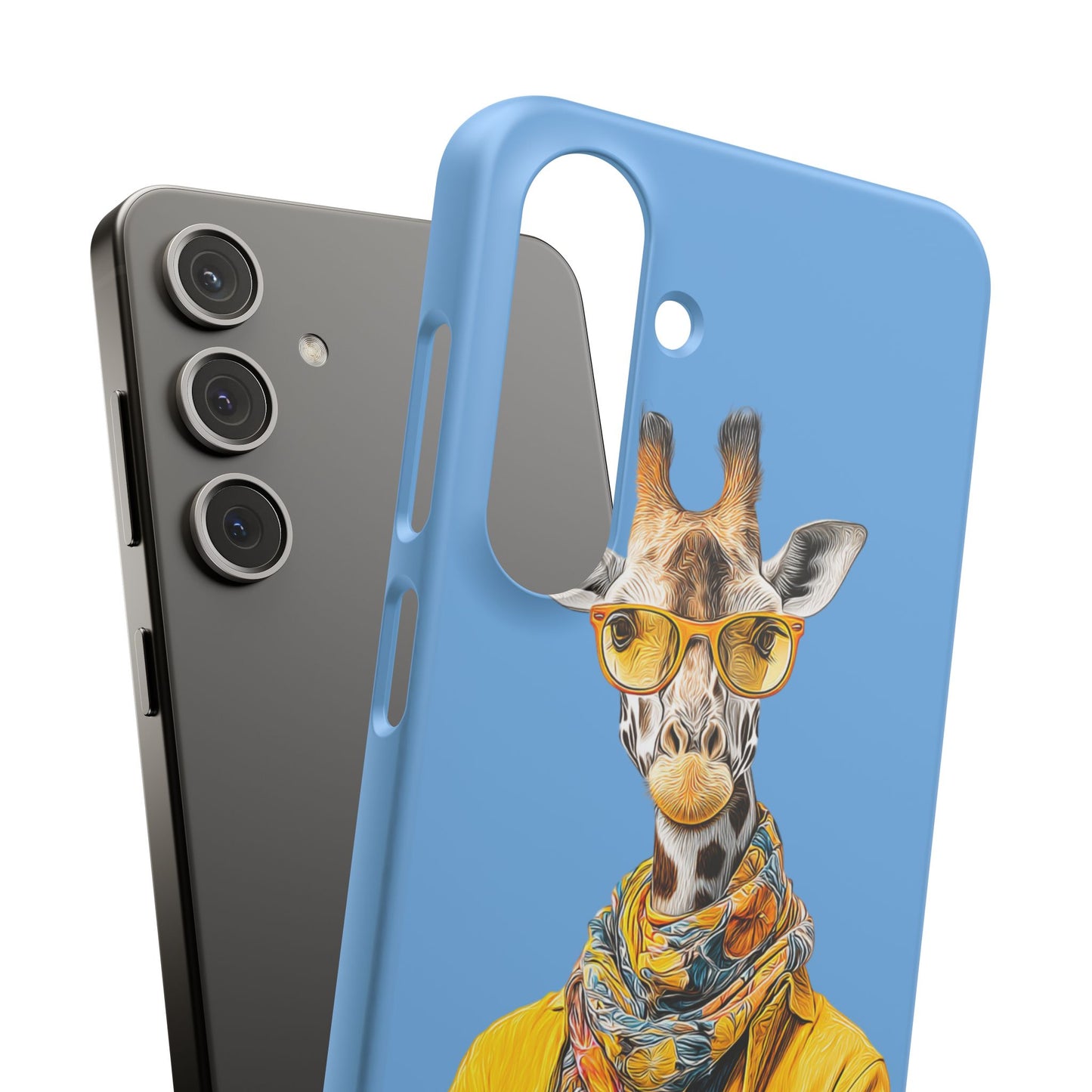 Giraffe Blue Snap Case Phone Cover for Animal Lover Iphone and Samsung models