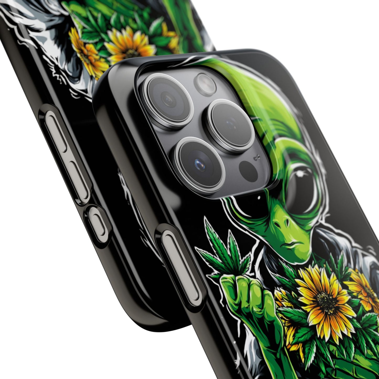 Alien Floral Snap Cases, Fun Phone Case, Gifts for Sci-Fi Lovers, Cute Alien Decor, Unique Tech Accessories