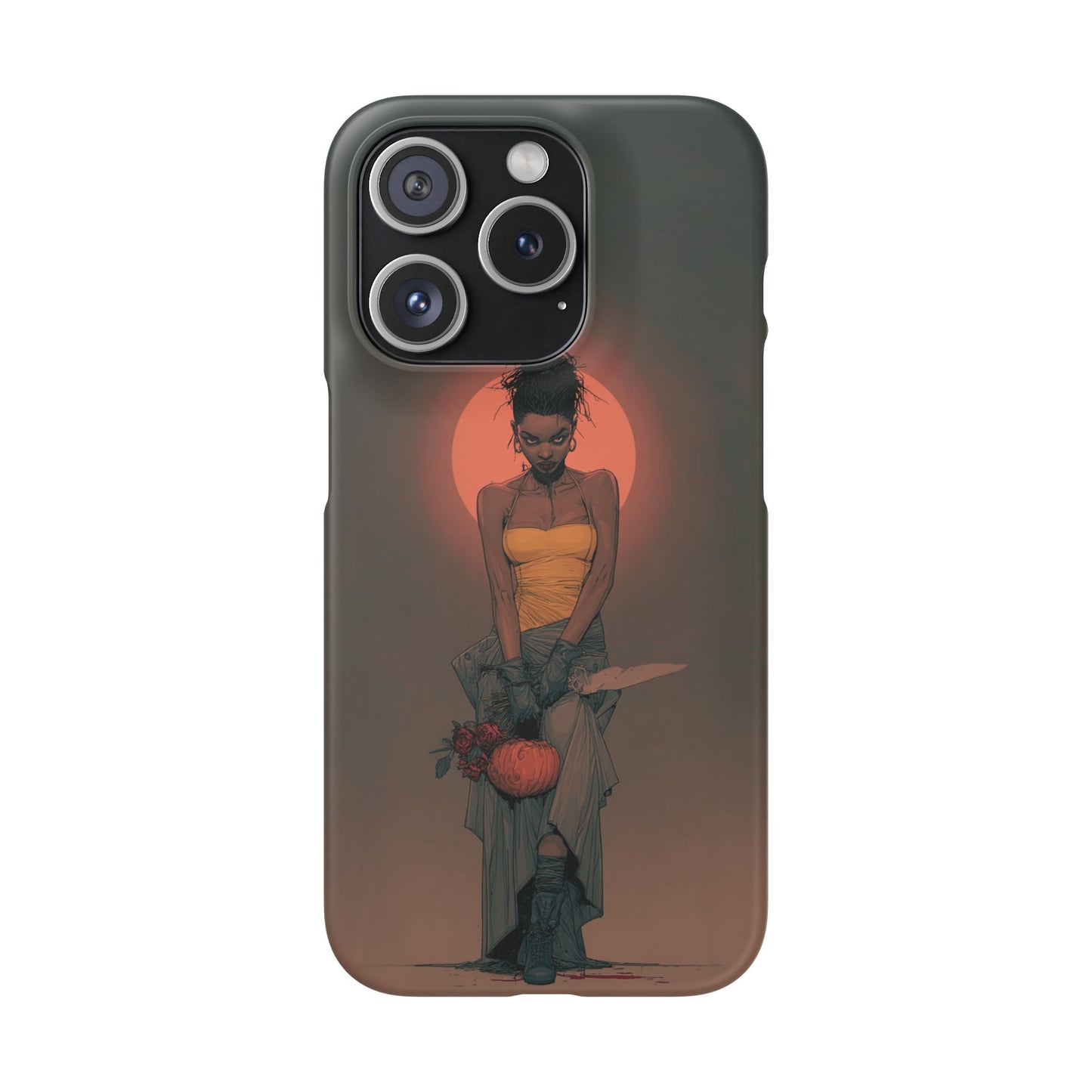 Creepy Vampire Girl Snap Case, Halloween Style iPhone Samsung Cover, Spooky Gothic Phone Accessories, Scary Horror Character Device