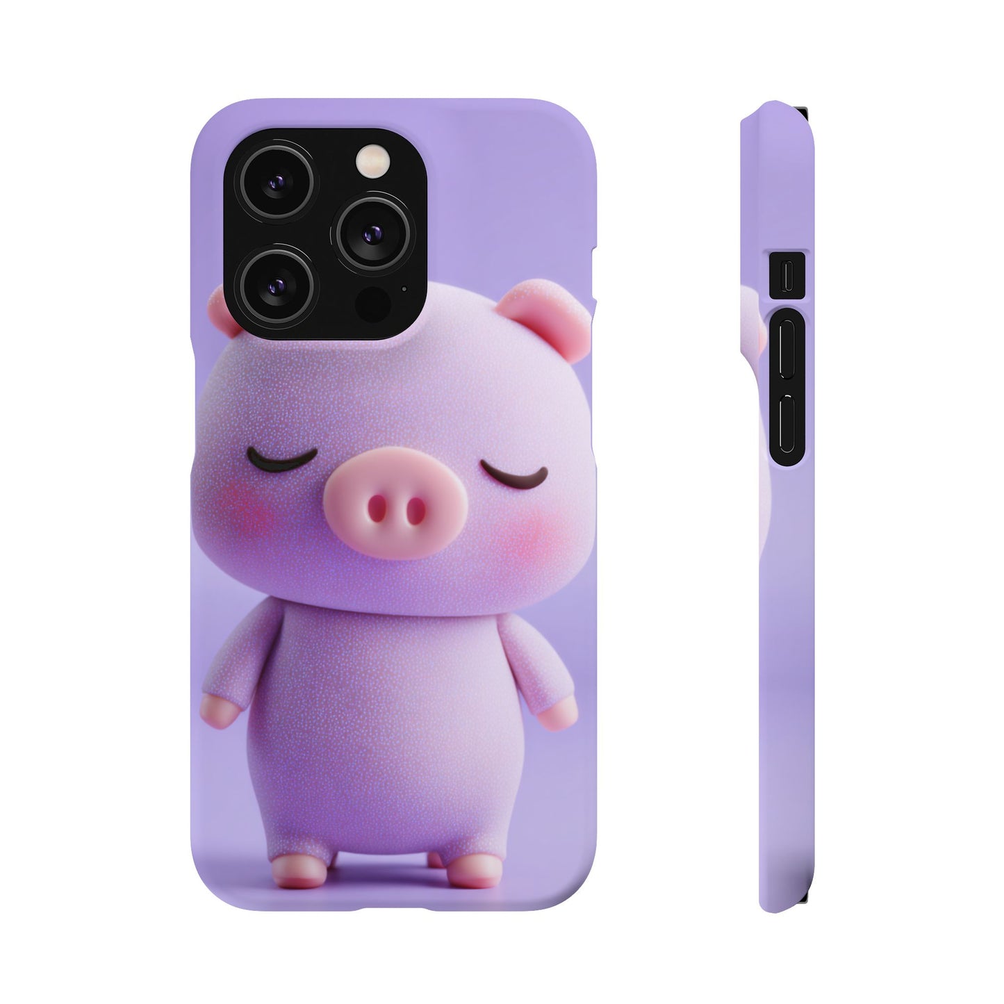 Cute Pig Snap Case for iPhone, Animal Lovers Phone Cover, Kawaii Aesthetic Accessory, Birthday Gift, Unique Phone Protection