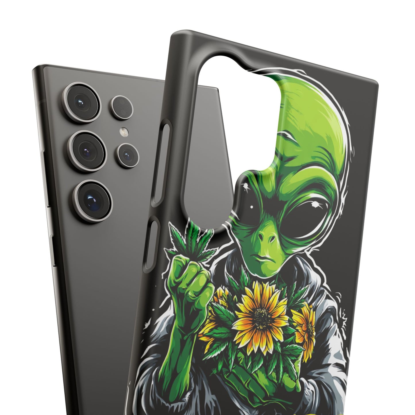 Alien Floral Snap Cases, Fun Phone Case, Gifts for Sci-Fi Lovers, Cute Alien Decor, Unique Tech Accessories