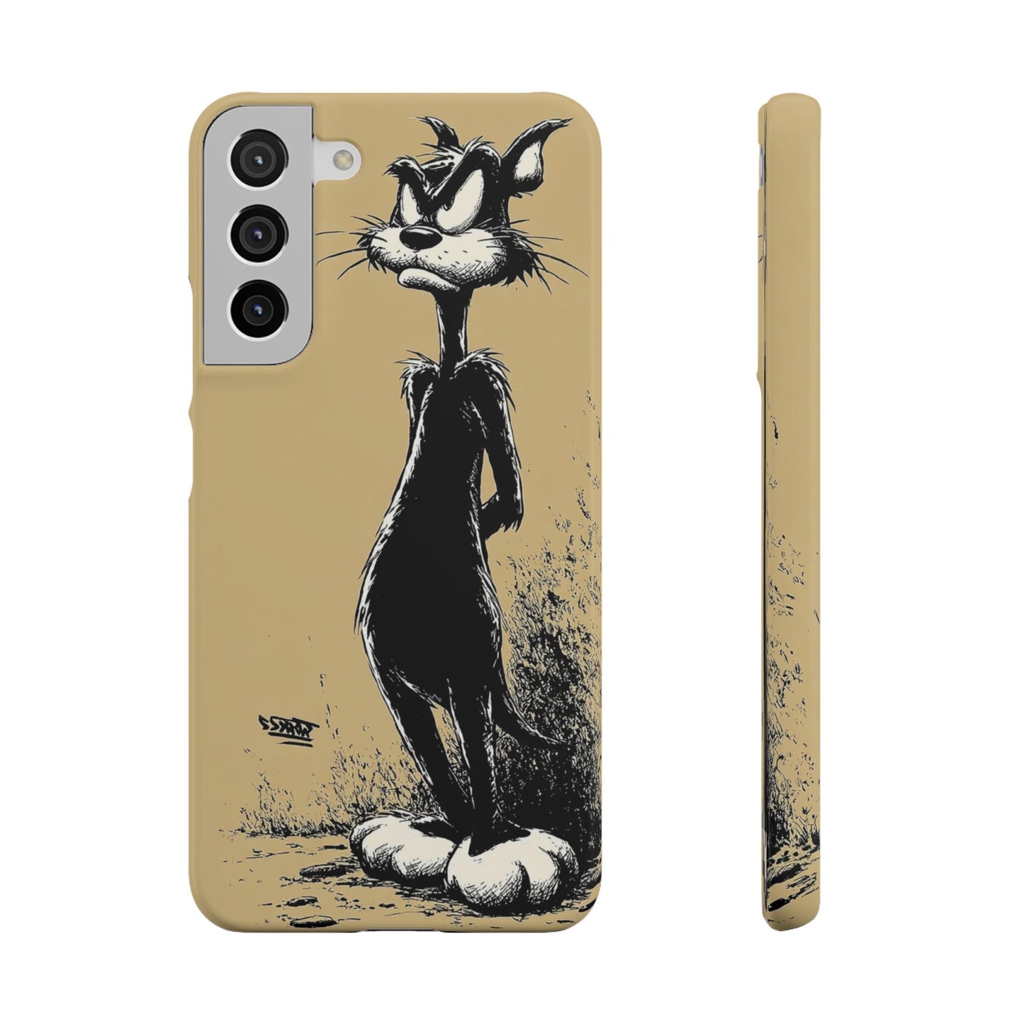 Whimsical Cartoon Snap Case, Fun Phone Cover, Unique Gift for Cat Lovers, Vibrant Art Case, Ideal for Birthdays