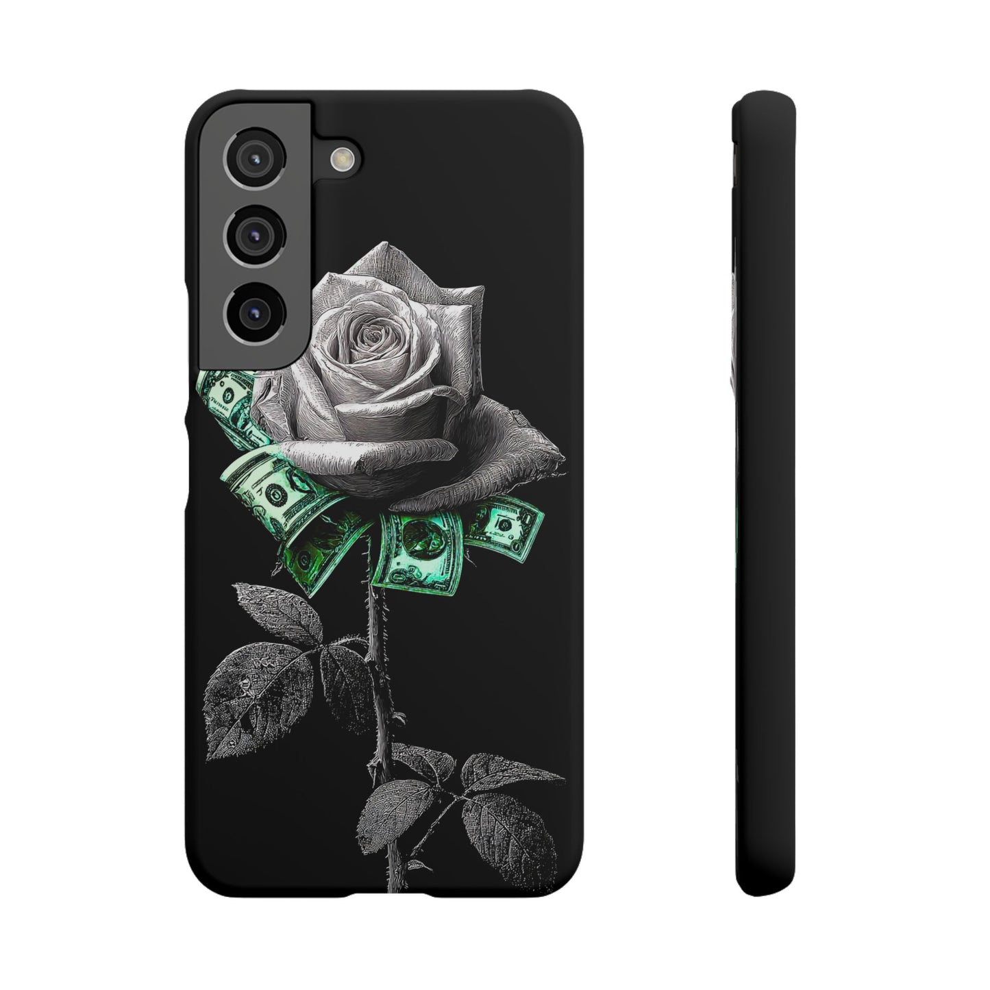 Stylish Rose & Money Snap Case - Floral Phone Protection, Trendy Gift for Him/Her, Birthday Present, Accessories for Teens