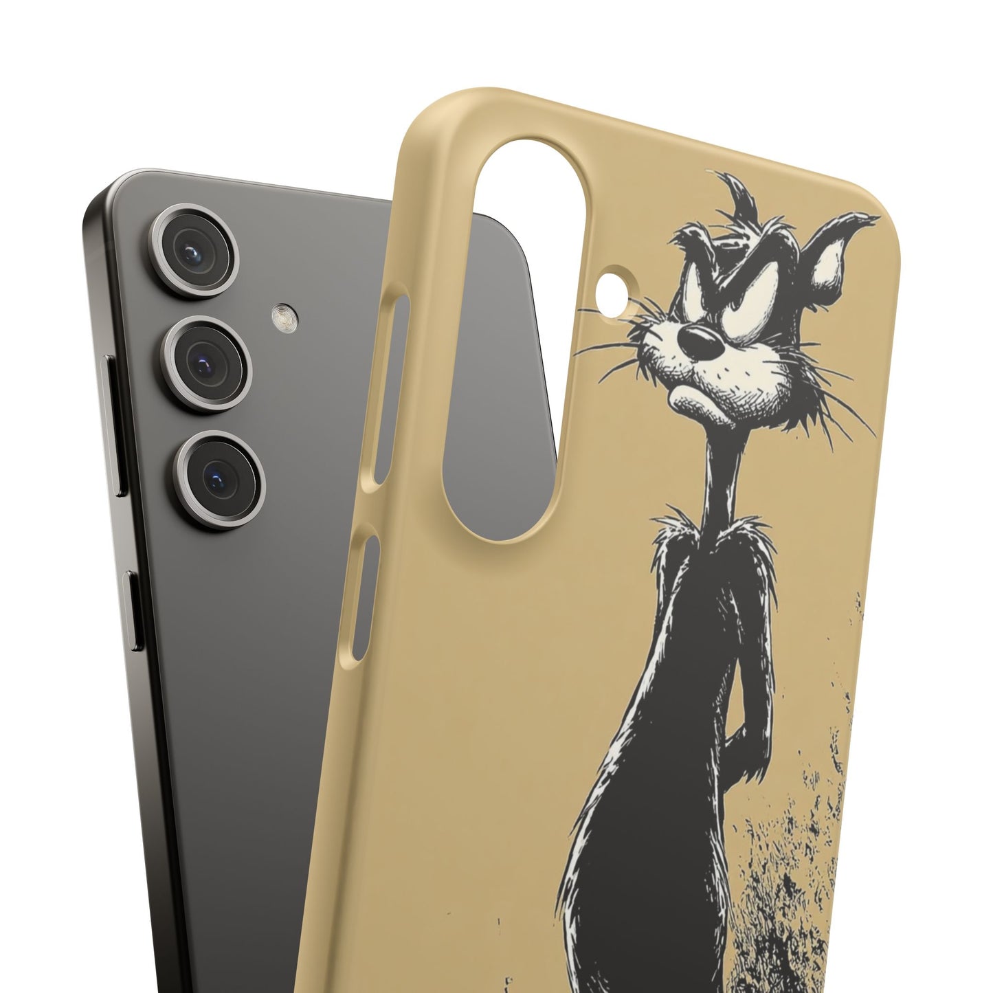 Whimsical Cartoon Snap Case, Fun Phone Cover, Unique Gift for Cat Lovers, Vibrant Art Case, Ideal for Birthdays