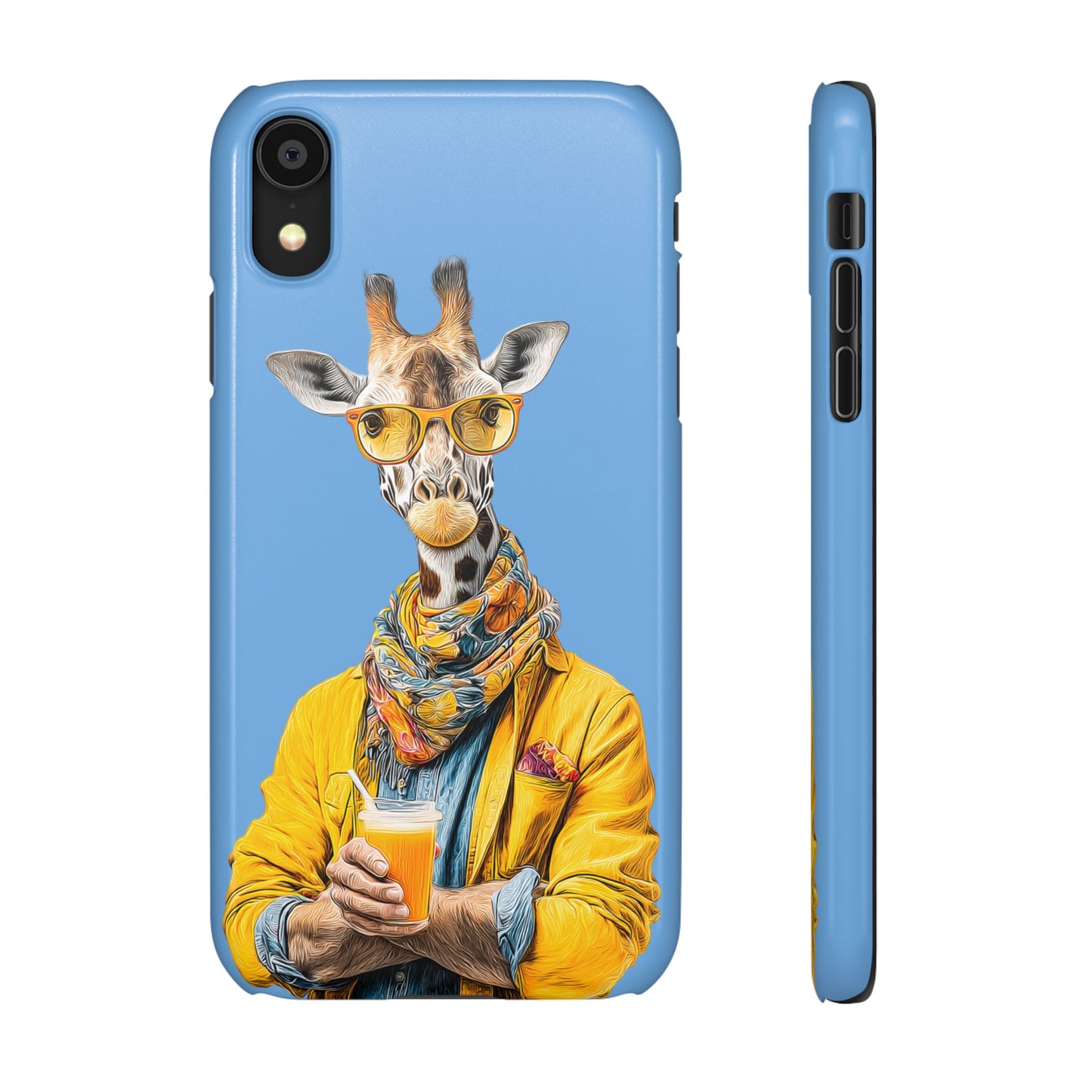 Giraffe Blue Snap Case Phone Cover for Animal Lover Iphone and Samsung models