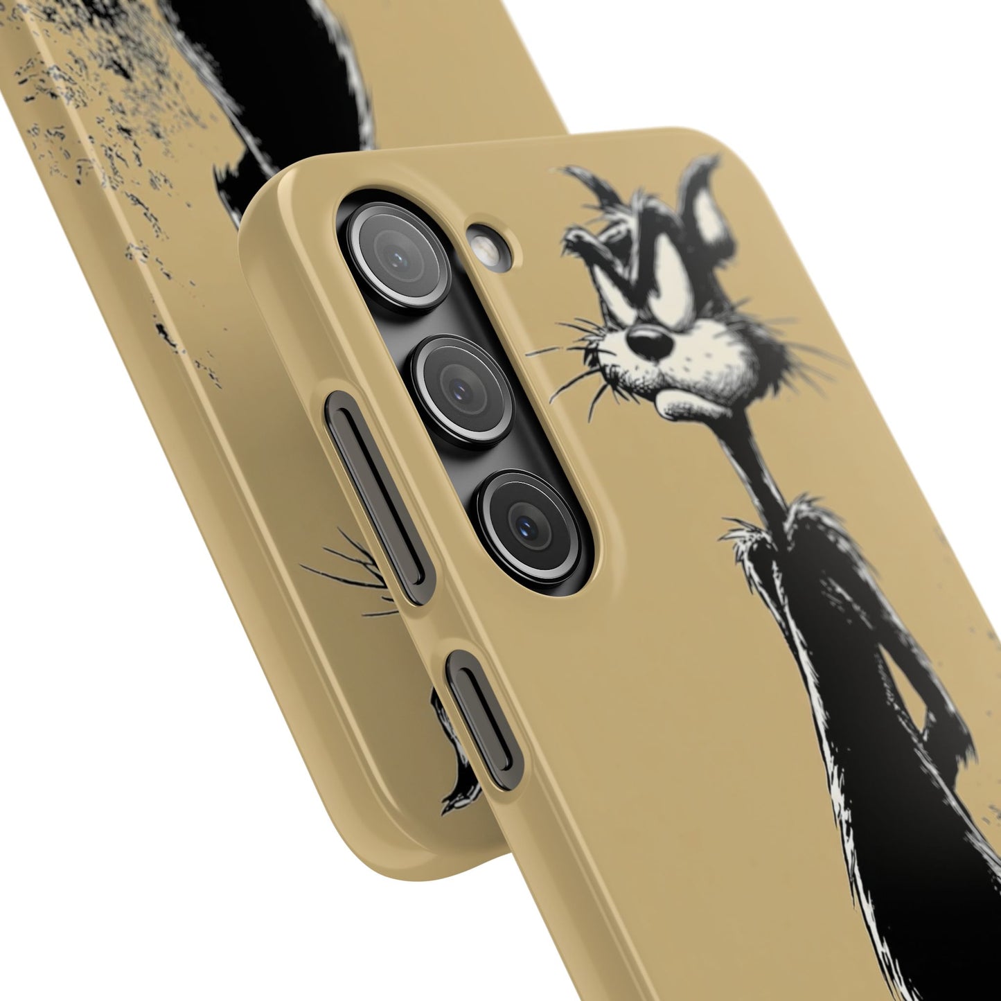 Whimsical Cartoon Snap Case, Fun Phone Cover, Unique Gift for Cat Lovers, Vibrant Art Case, Ideal for Birthdays