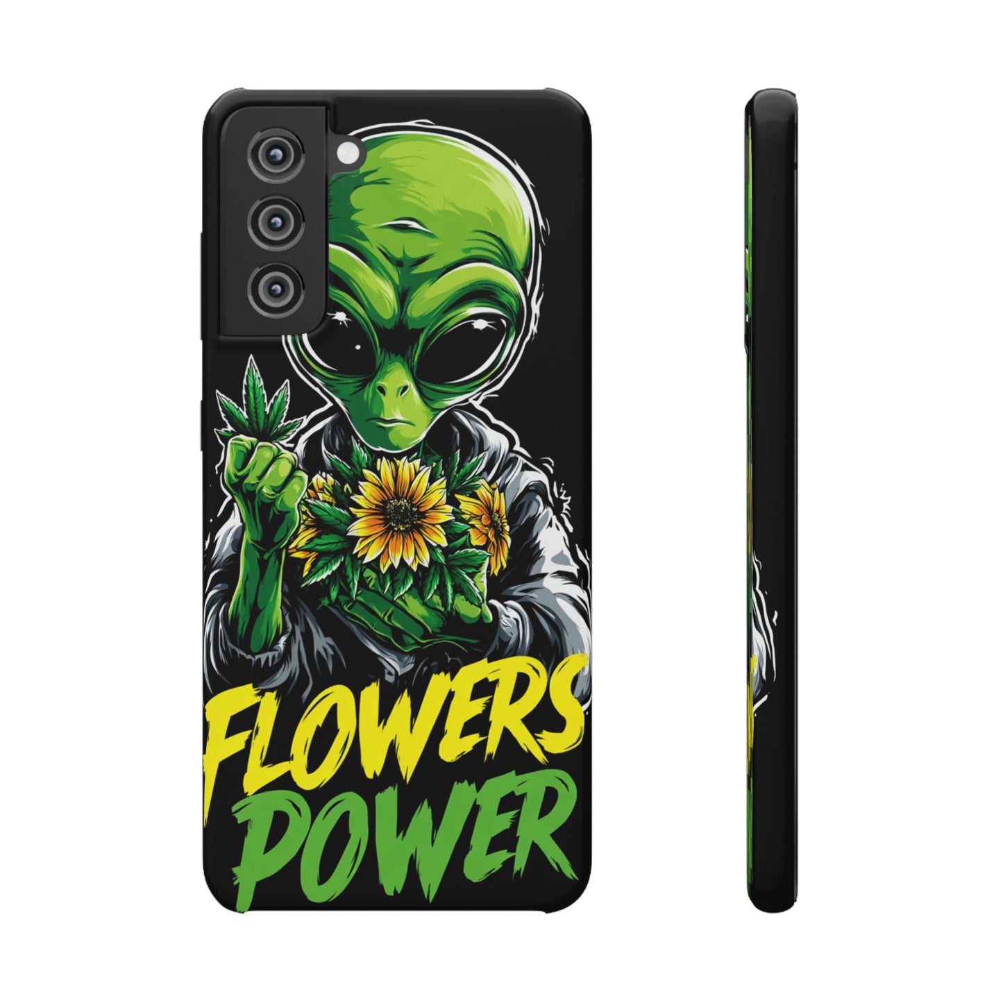 Alien Floral Snap Cases, Fun Phone Case, Gifts for Sci-Fi Lovers, Cute Alien Decor, Unique Tech Accessories