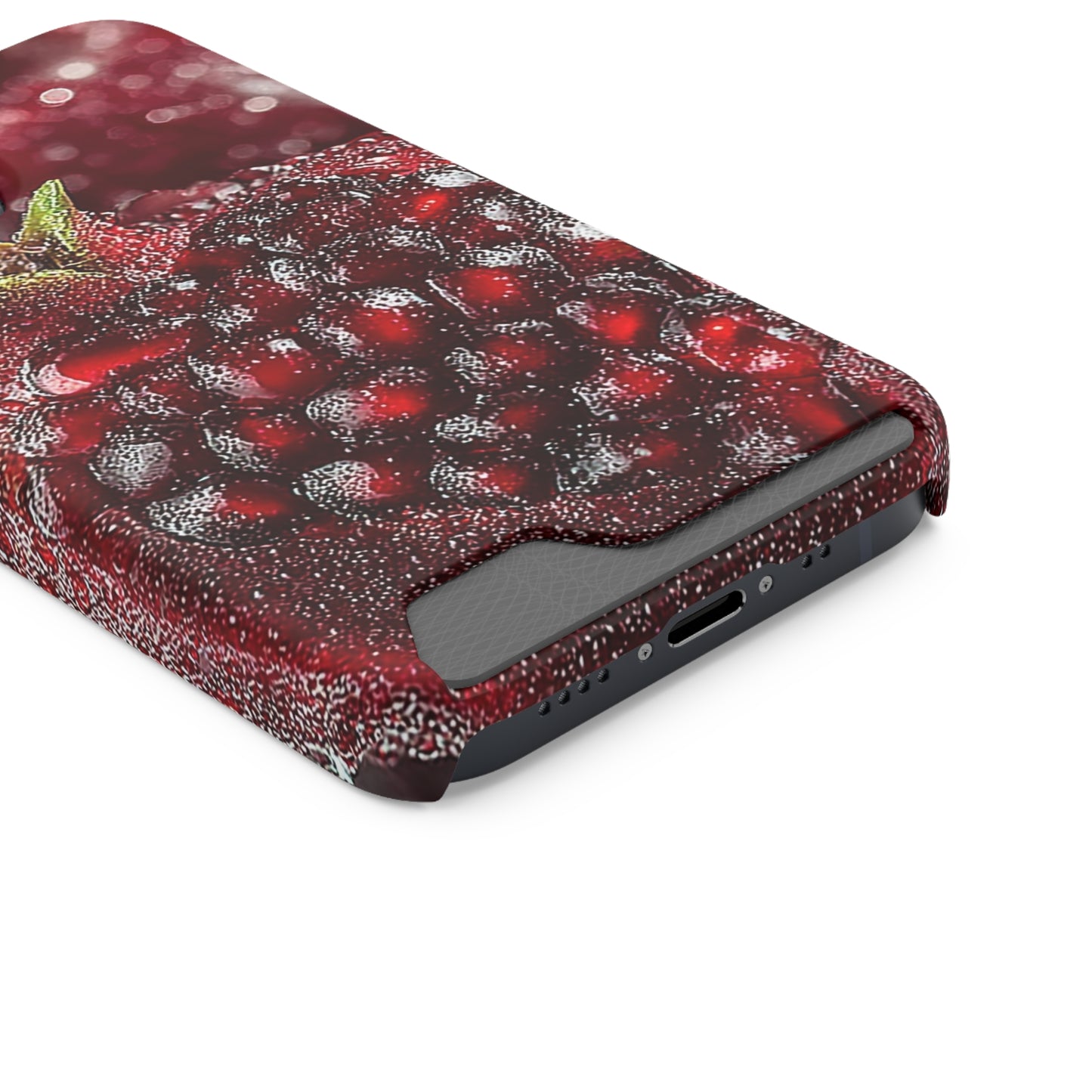 Pomegranate Phone Case with Card Holder, Durable Cover for Vegan Lovers, Fun Gift for Fruit Enthusiasts, Cute Accessory for Everyday Use