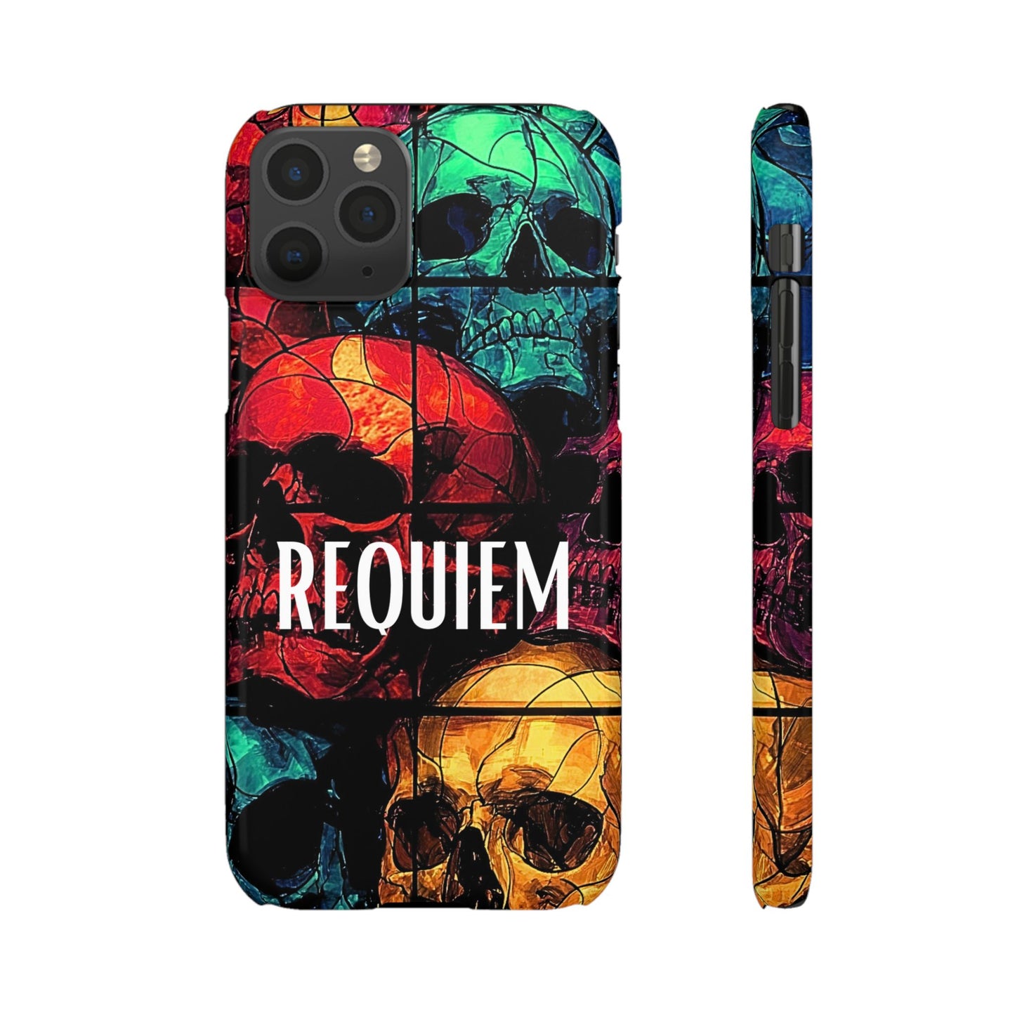 Halloween Custom Requiem Skull Snap Case Phone Cover for iPhone and Samsung