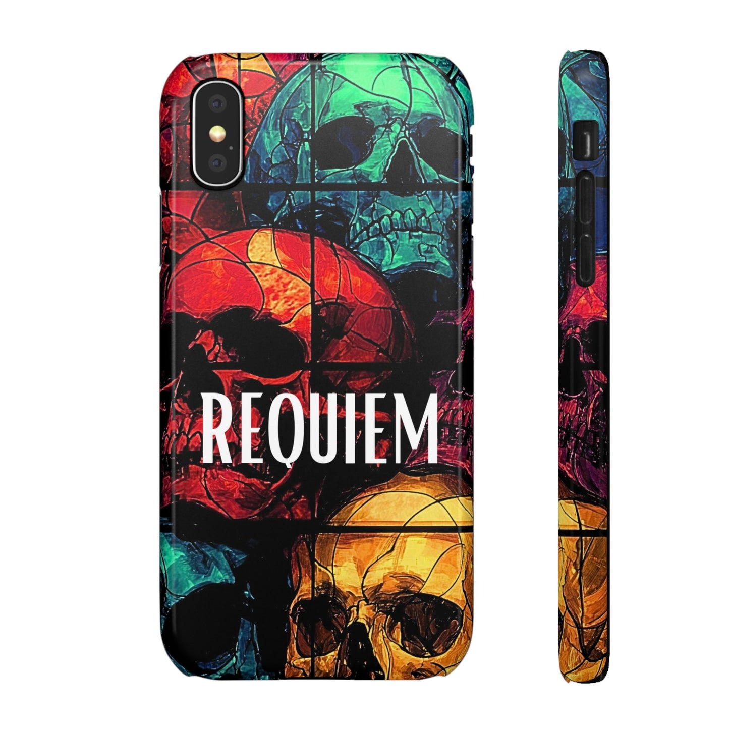 Halloween Custom Requiem Skull Snap Case Phone Cover for iPhone and Samsung