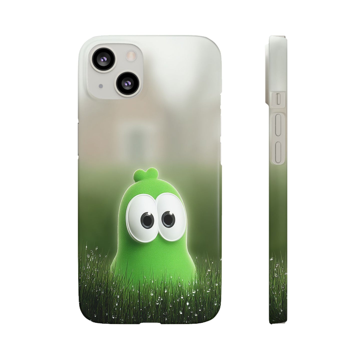Cute Green Creature Phone Case, Snap Cases, Green Monster Phone Cover, Fun Phone Accessory, Playful Gift for Kids