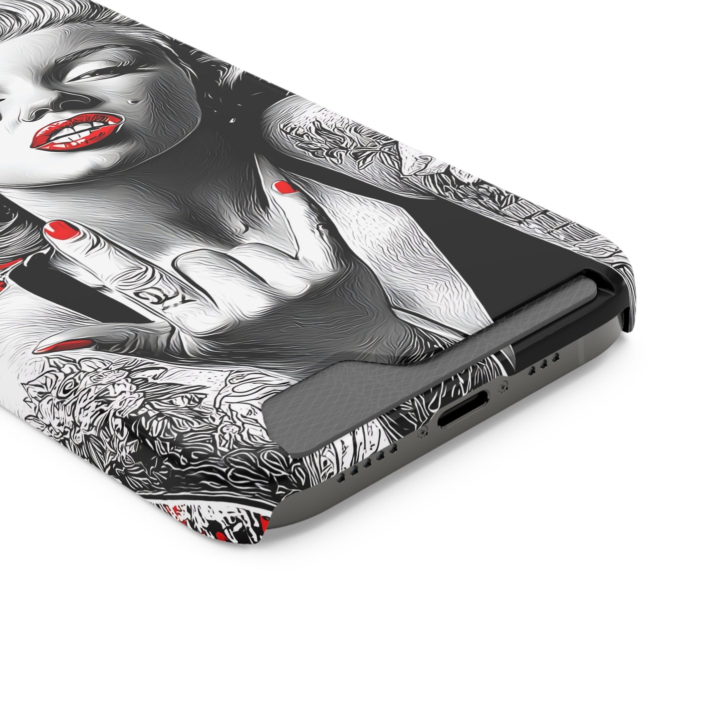 Bold Marilyn Monroe Phone Case with Card Holder, Stylish Phone Cover, Unique Gift for Her, Pop Culture Accessory, Modern Art Decor
