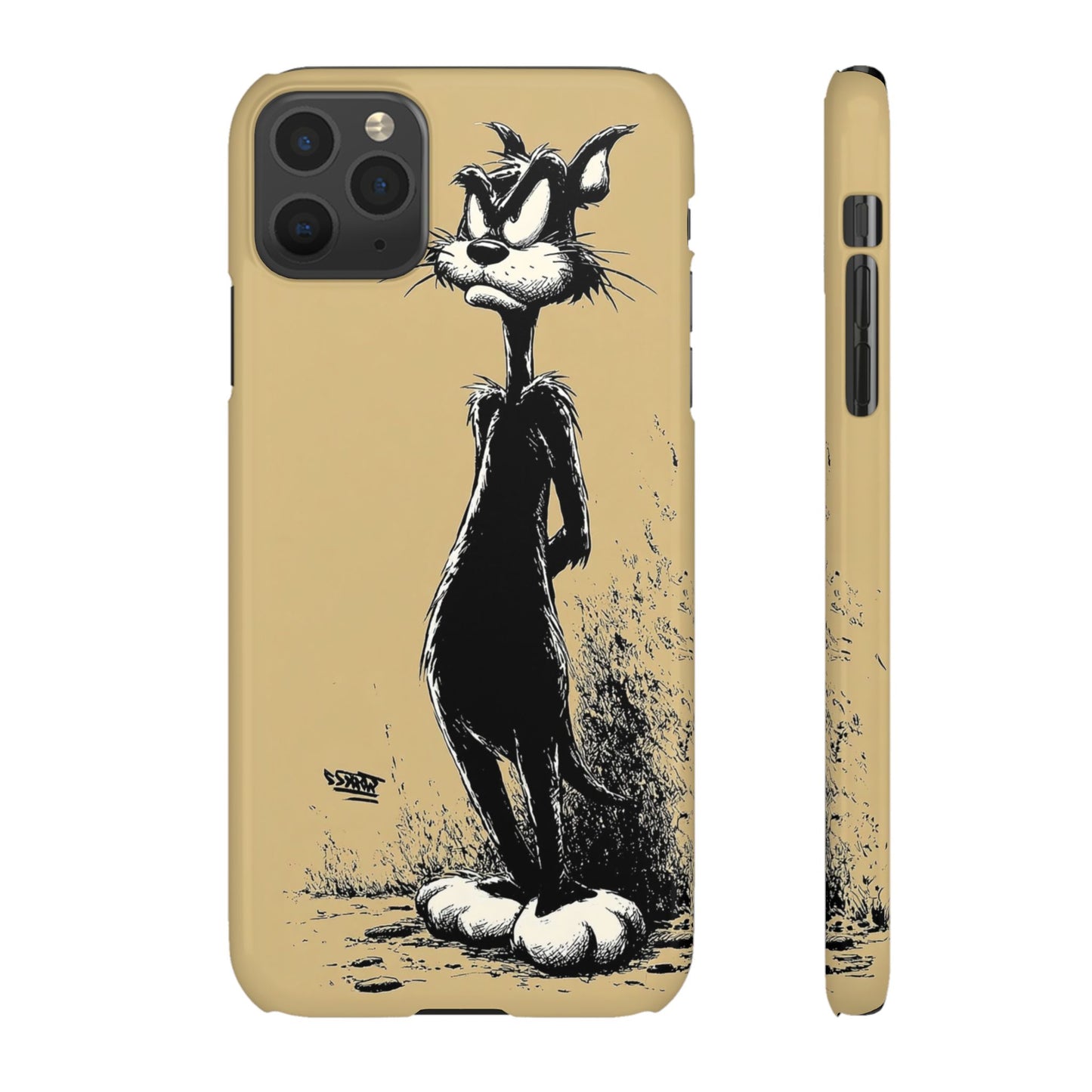 Whimsical Cartoon Snap Case, Fun Phone Cover, Unique Gift for Cat Lovers, Vibrant Art Case, Ideal for Birthdays