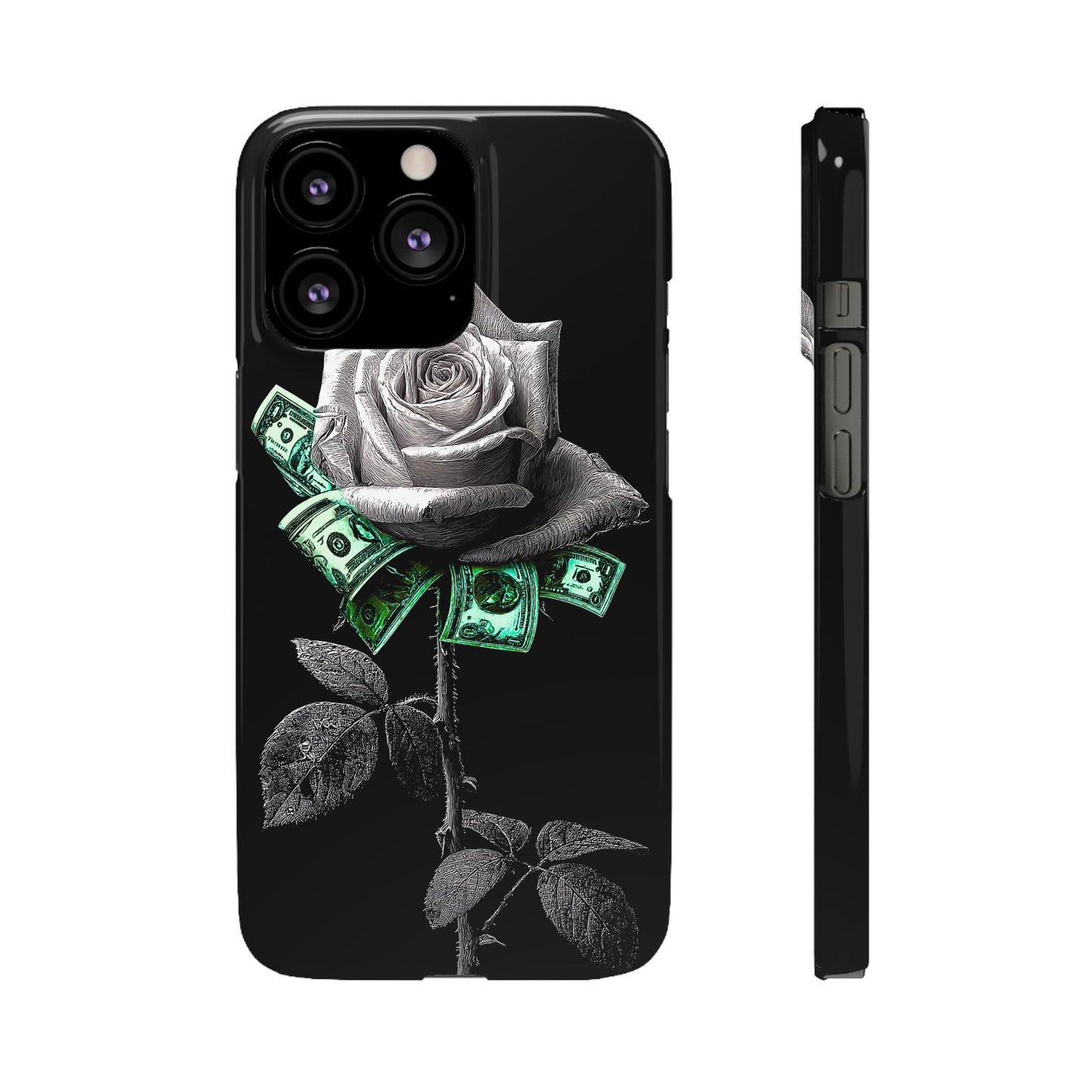 Stylish Rose & Money Snap Case - Floral Phone Protection, Trendy Gift for Him/Her, Birthday Present, Accessories for Teens