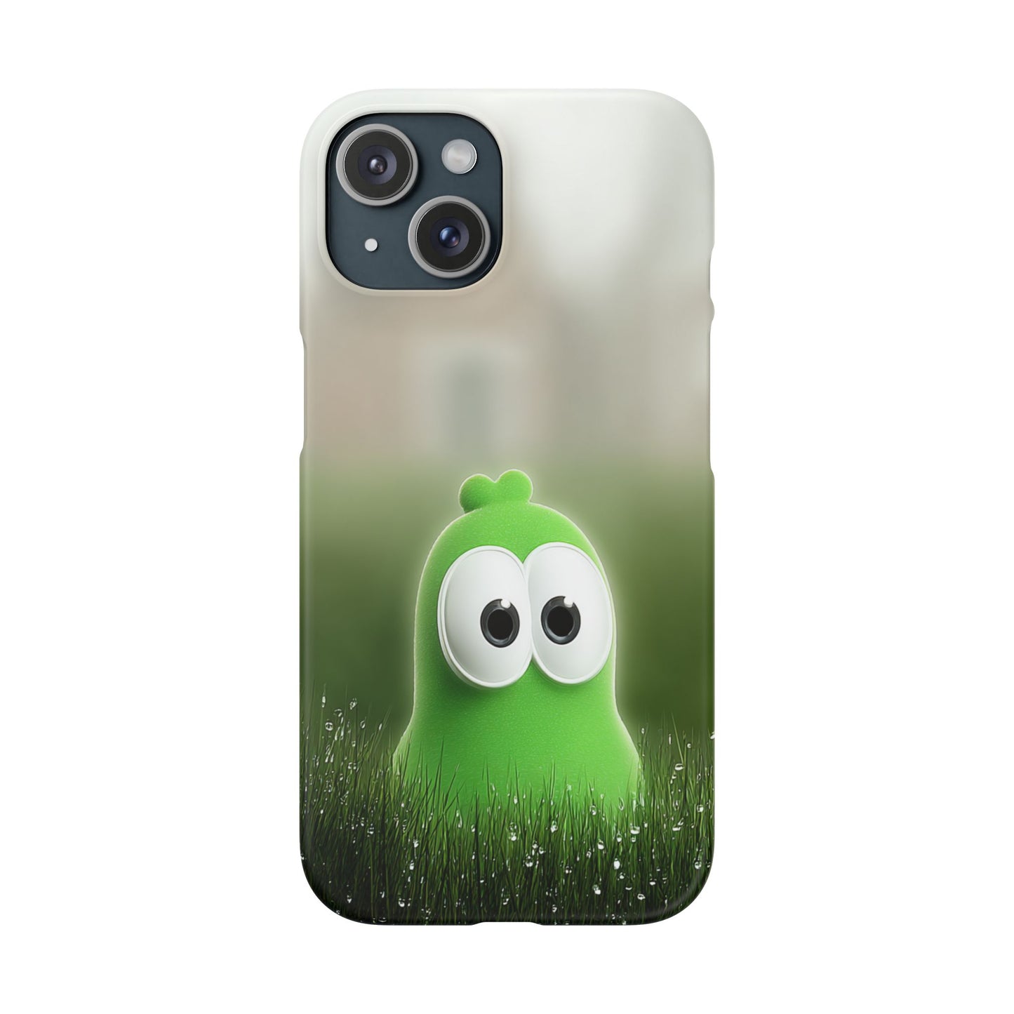 Cute Green Creature Phone Case, Snap Cases, Green Monster Phone Cover, Fun Phone Accessory, Playful Gift for Kids