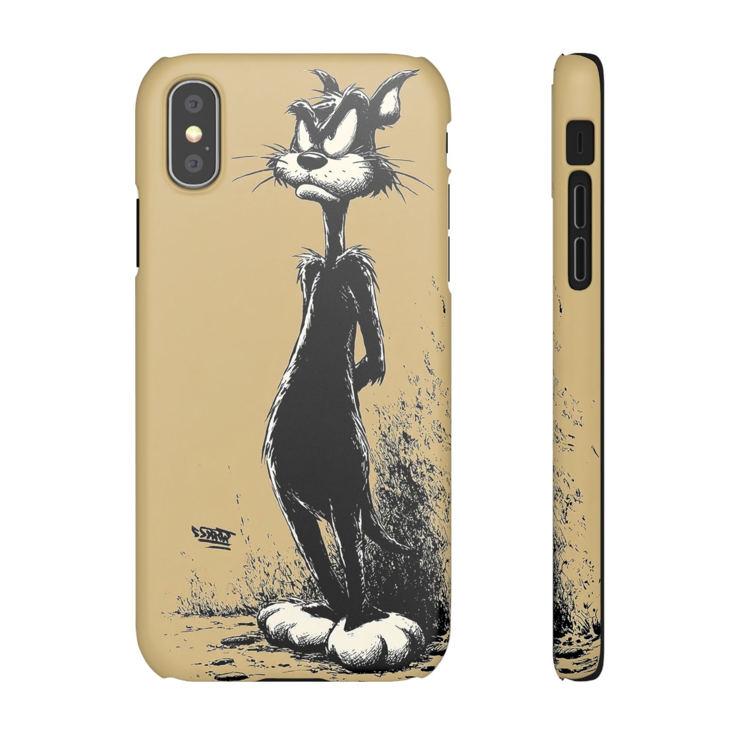 Whimsical Cartoon Snap Case, Fun Phone Cover, Unique Gift for Cat Lovers, Vibrant Art Case, Ideal for Birthdays