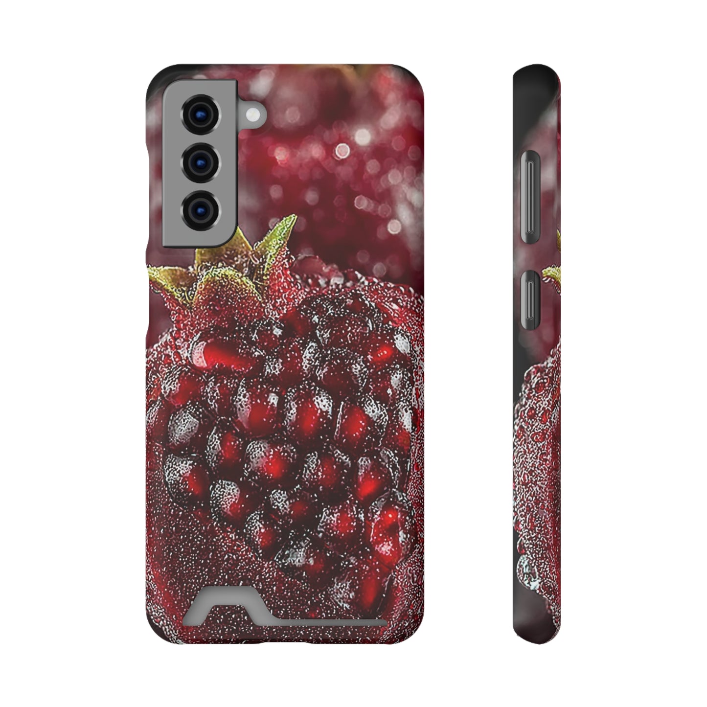 Pomegranate Phone Case with Card Holder, Durable Cover for Vegan Lovers, Fun Gift for Fruit Enthusiasts, Cute Accessory for Everyday Use