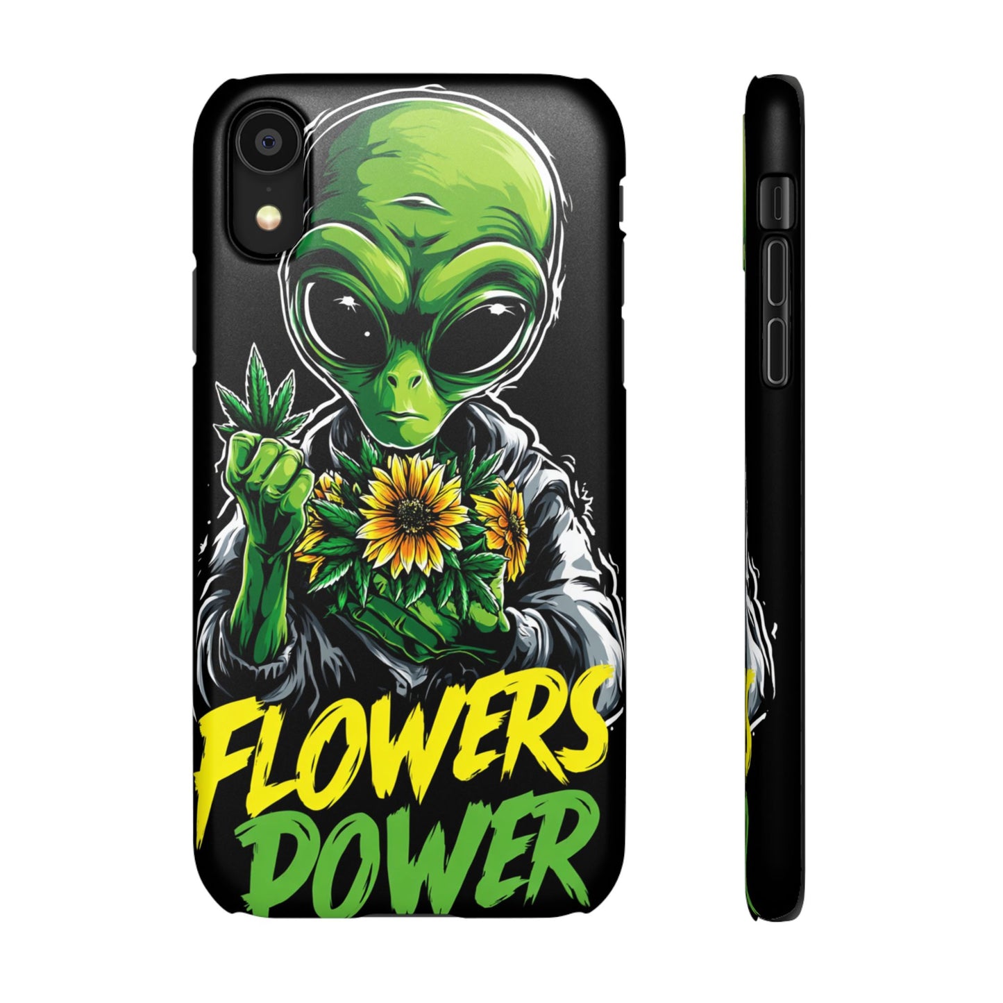 Alien Floral Snap Cases, Fun Phone Case, Gifts for Sci-Fi Lovers, Cute Alien Decor, Unique Tech Accessories