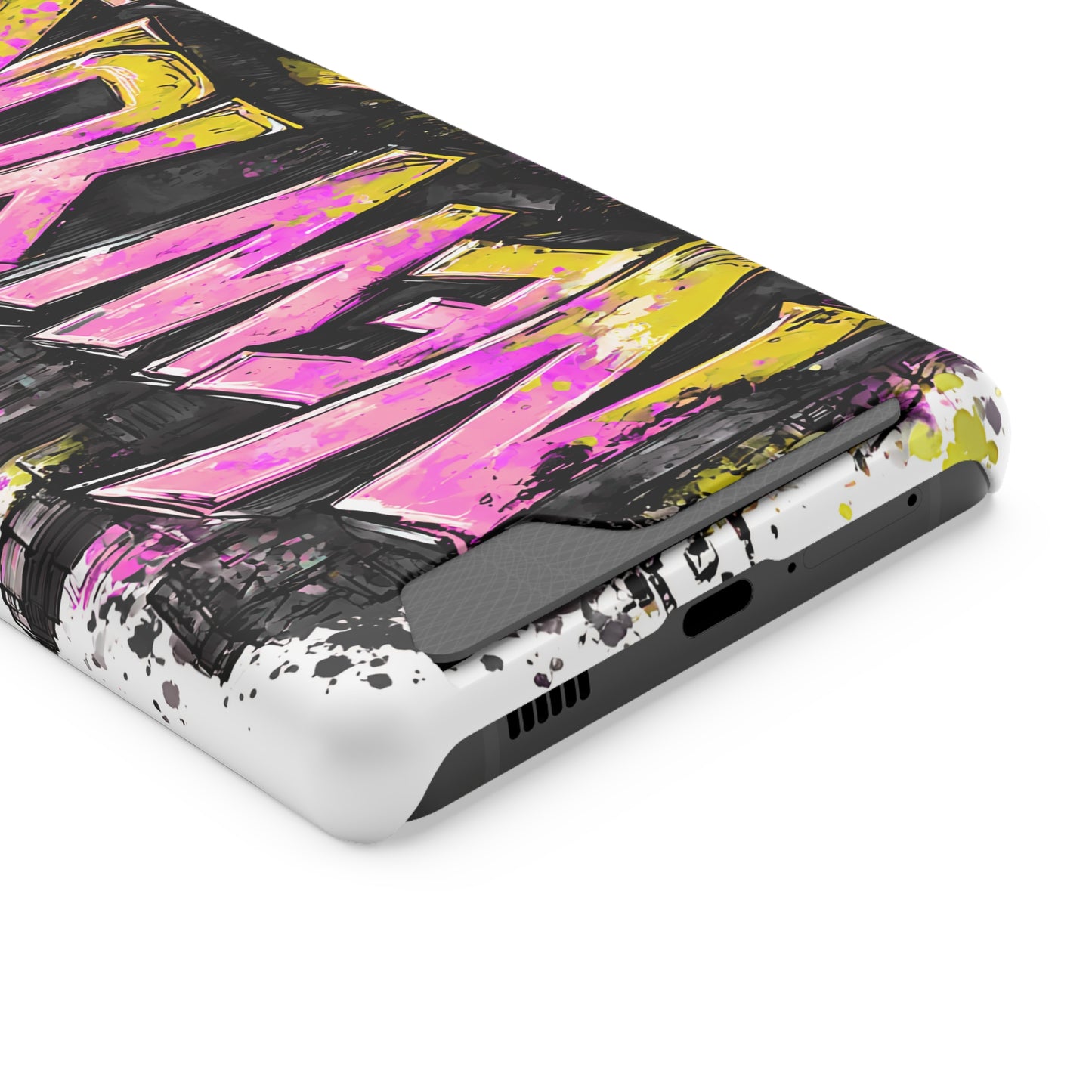 Urban Graffiti Phone Case with Card Holder, NY Street Art Phone Protection, Trendy Accessory, Gifts for City Lovers, Unique Tech Gift