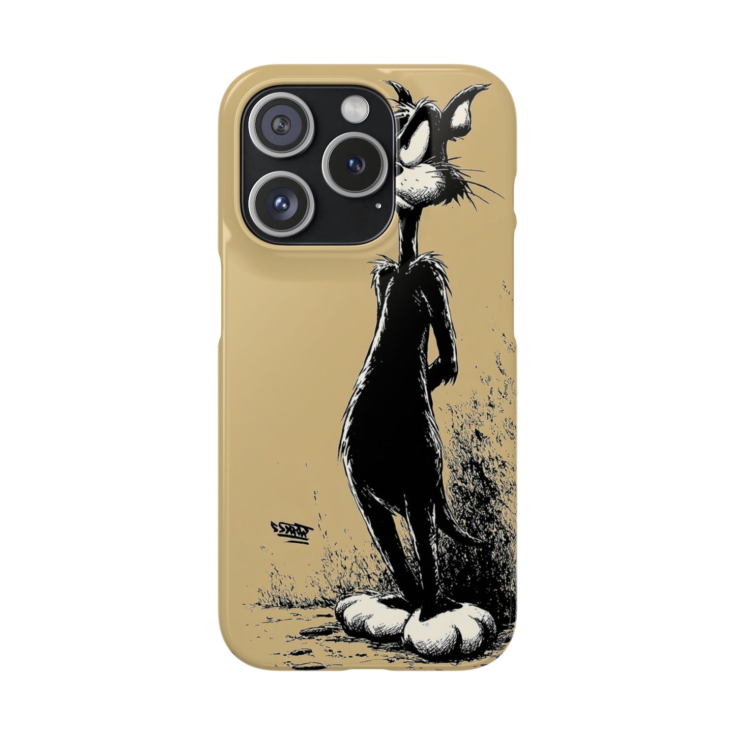 Whimsical Cartoon Snap Case, Fun Phone Cover, Unique Gift for Cat Lovers, Vibrant Art Case, Ideal for Birthdays