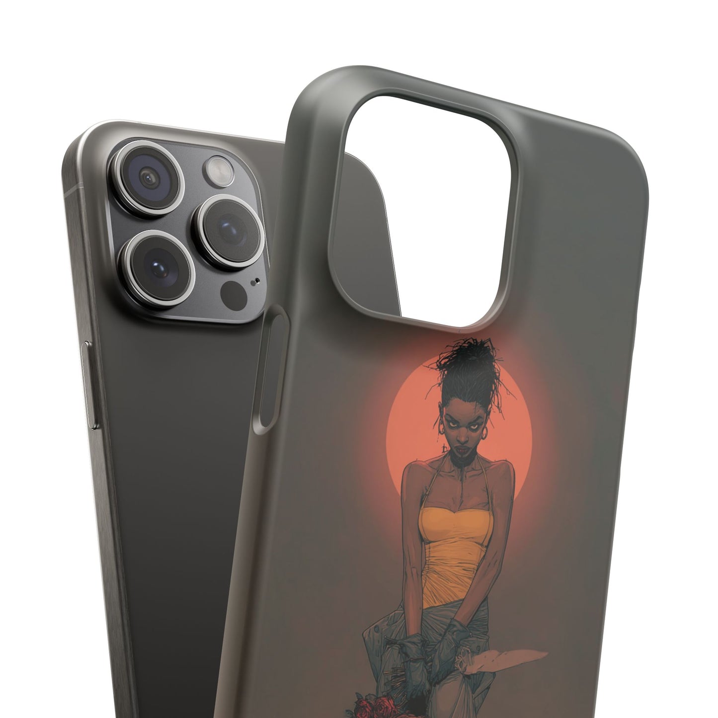 Creepy Vampire Girl Snap Case, Halloween Style iPhone Samsung Cover, Spooky Gothic Phone Accessories, Scary Horror Character Device