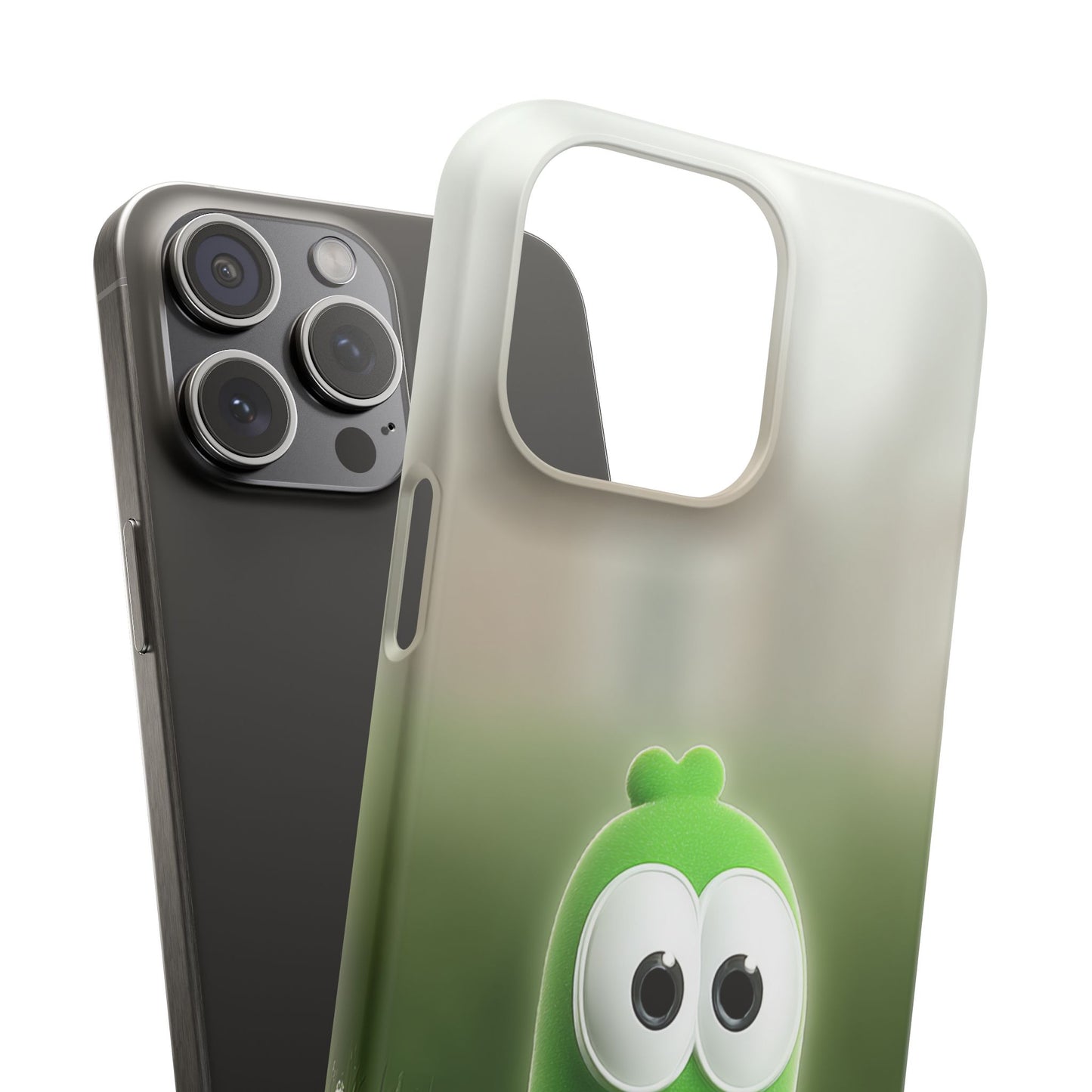 Cute Green Creature Phone Case, Snap Cases, Green Monster Phone Cover, Fun Phone Accessory, Playful Gift for Kids