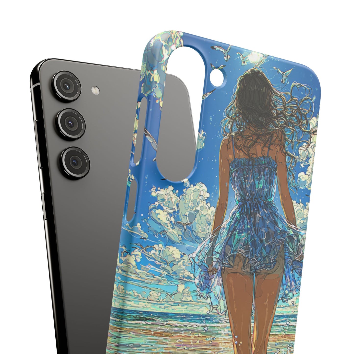 Summer Breeze Snap Case, Ocean Art Phone Cover, Beach Vibes Cell Case, Gift for Her, Custom Phone Accessory