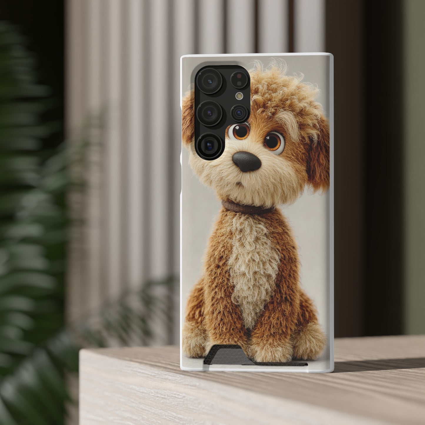 Cute Dog Phone Case With Card Holder, Pet Lover Gift, Stylish Phone Accessory, Dog-Themed Phone Cover, Animal Aesthetic