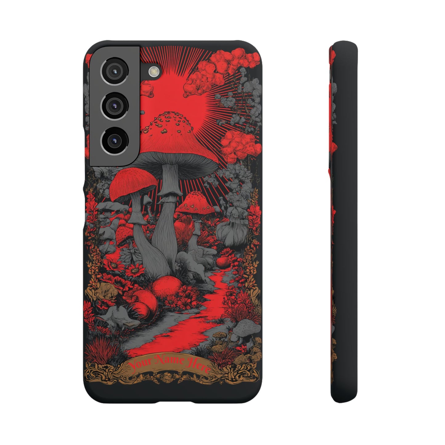 Fantasy Mushroom Snap Case Custom Phone Cover for iPhone and Samsung Mate and Glossy Avvialable